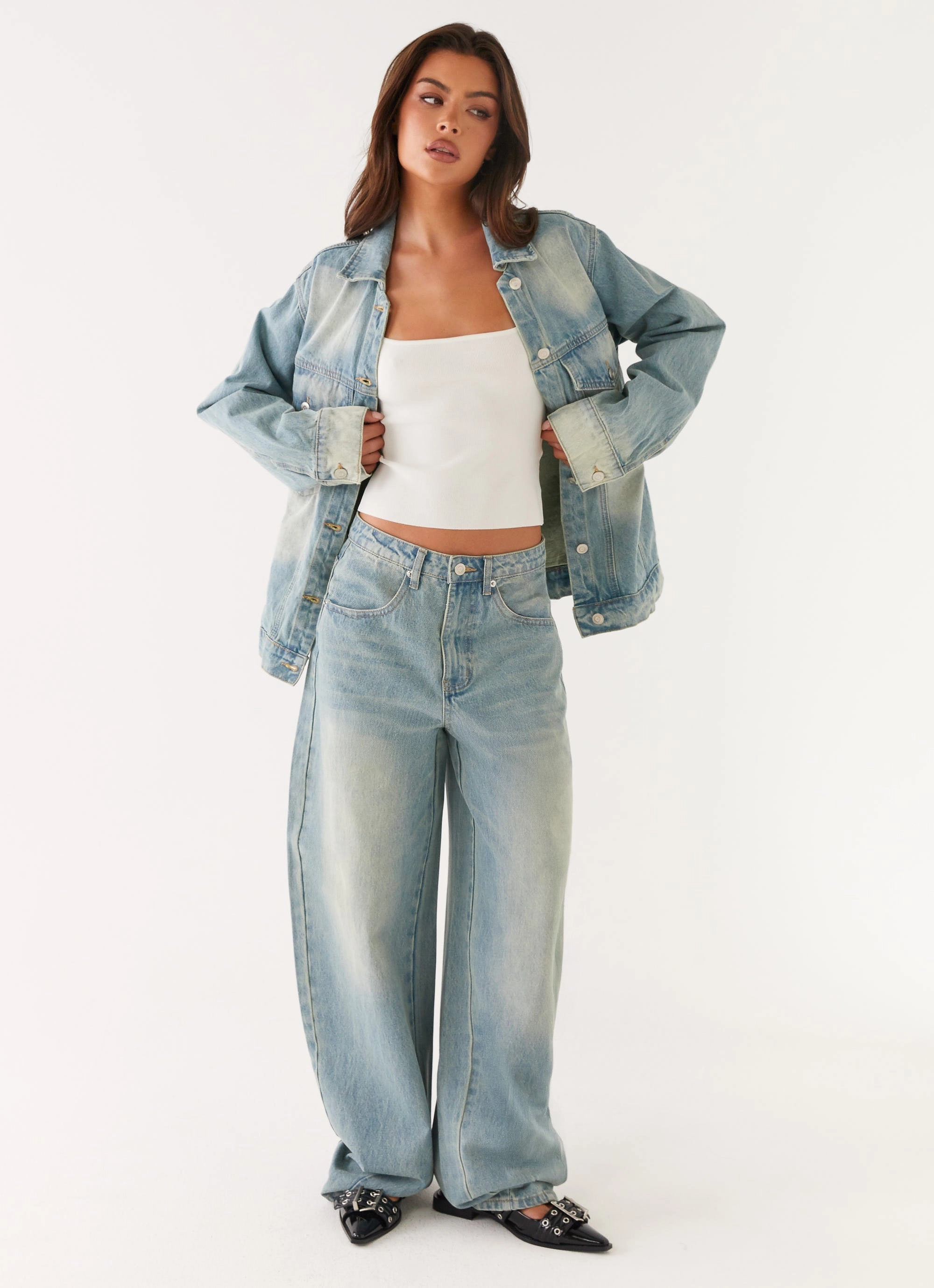 Multi Pocket Design Wardrobe Classic Maxwell Baggy Jeans - Washed Blue