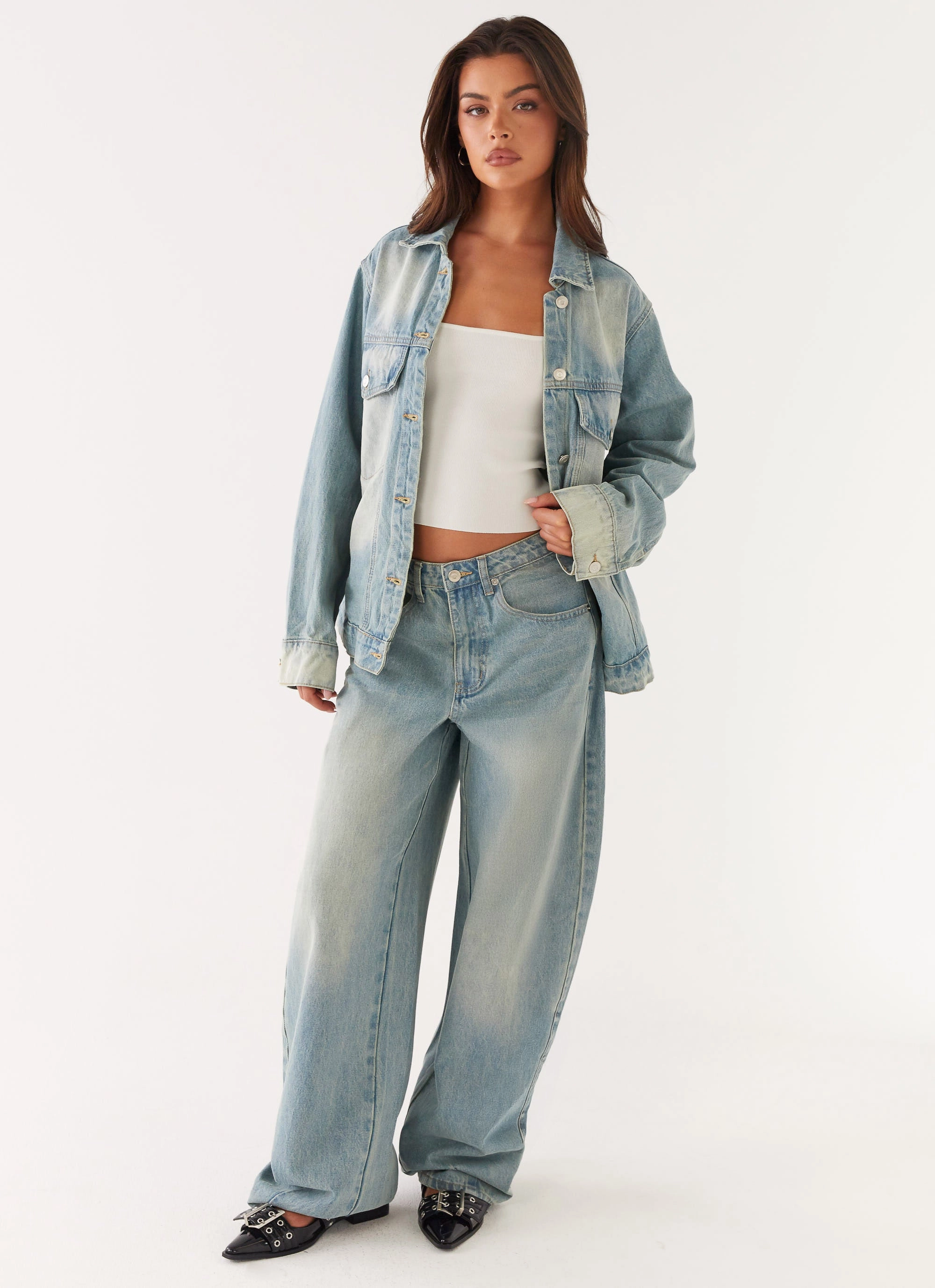 Maxwell Baggy Jeans - Washed Blue Style Daily Weekend Getaway Minimalist Breathable