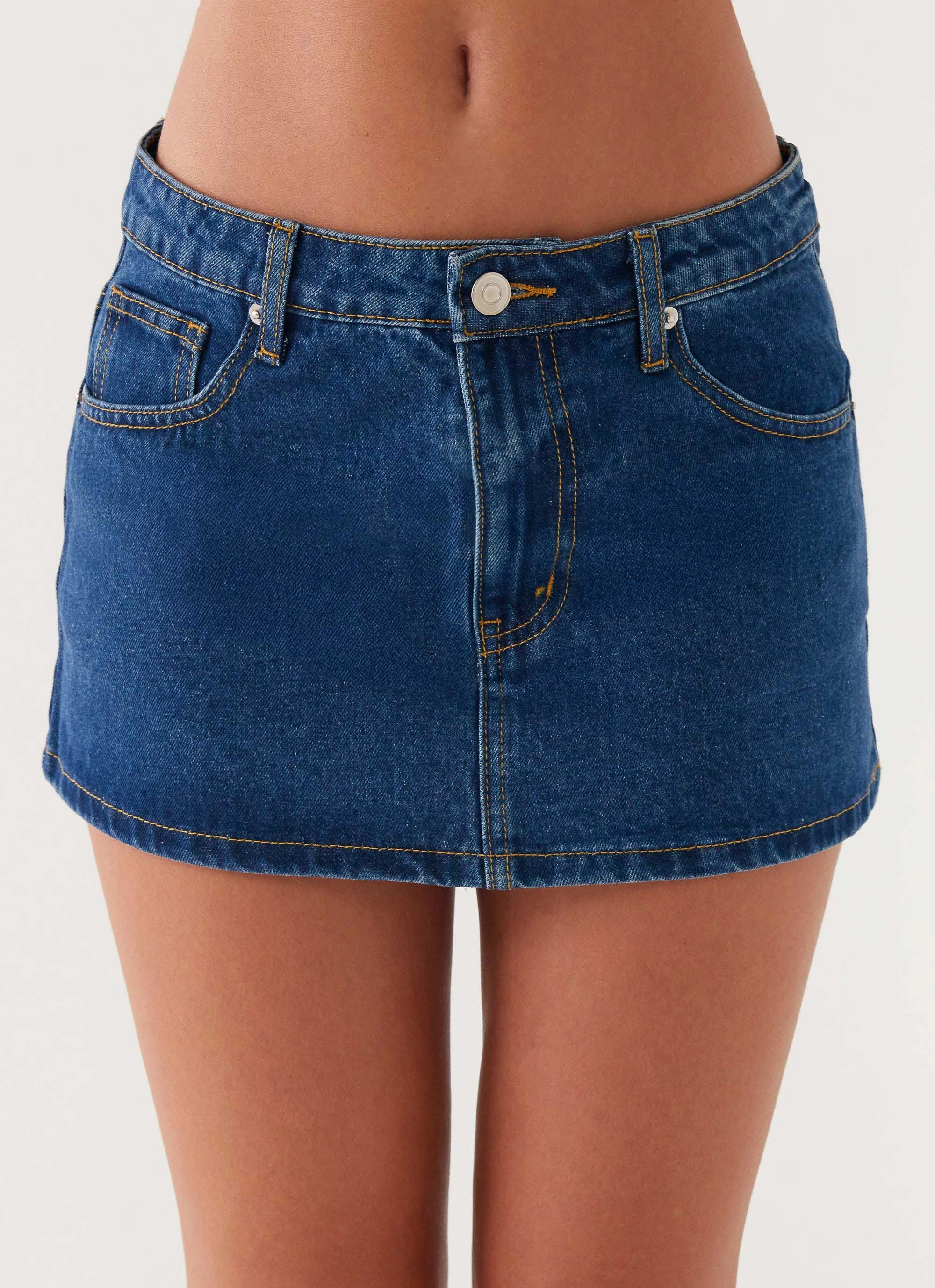 Smart Comfort Maysa Low Rise Mini Skirt - Dark Blue