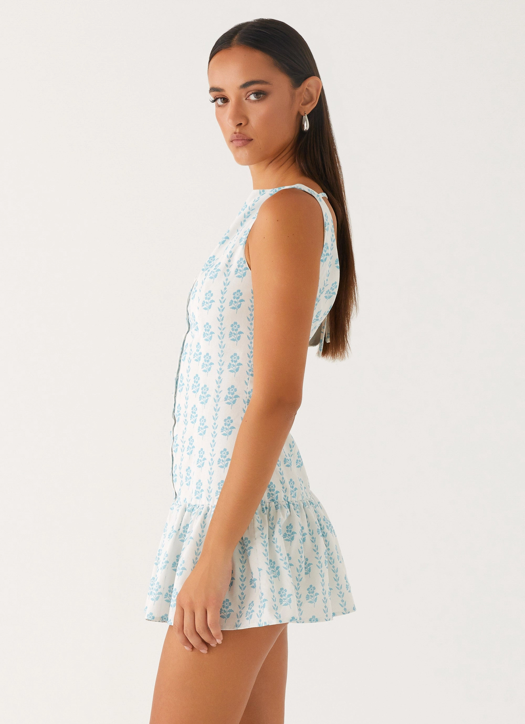 Collector??s Item Meggie Linen Mini Dress - Sweet Daydream Print