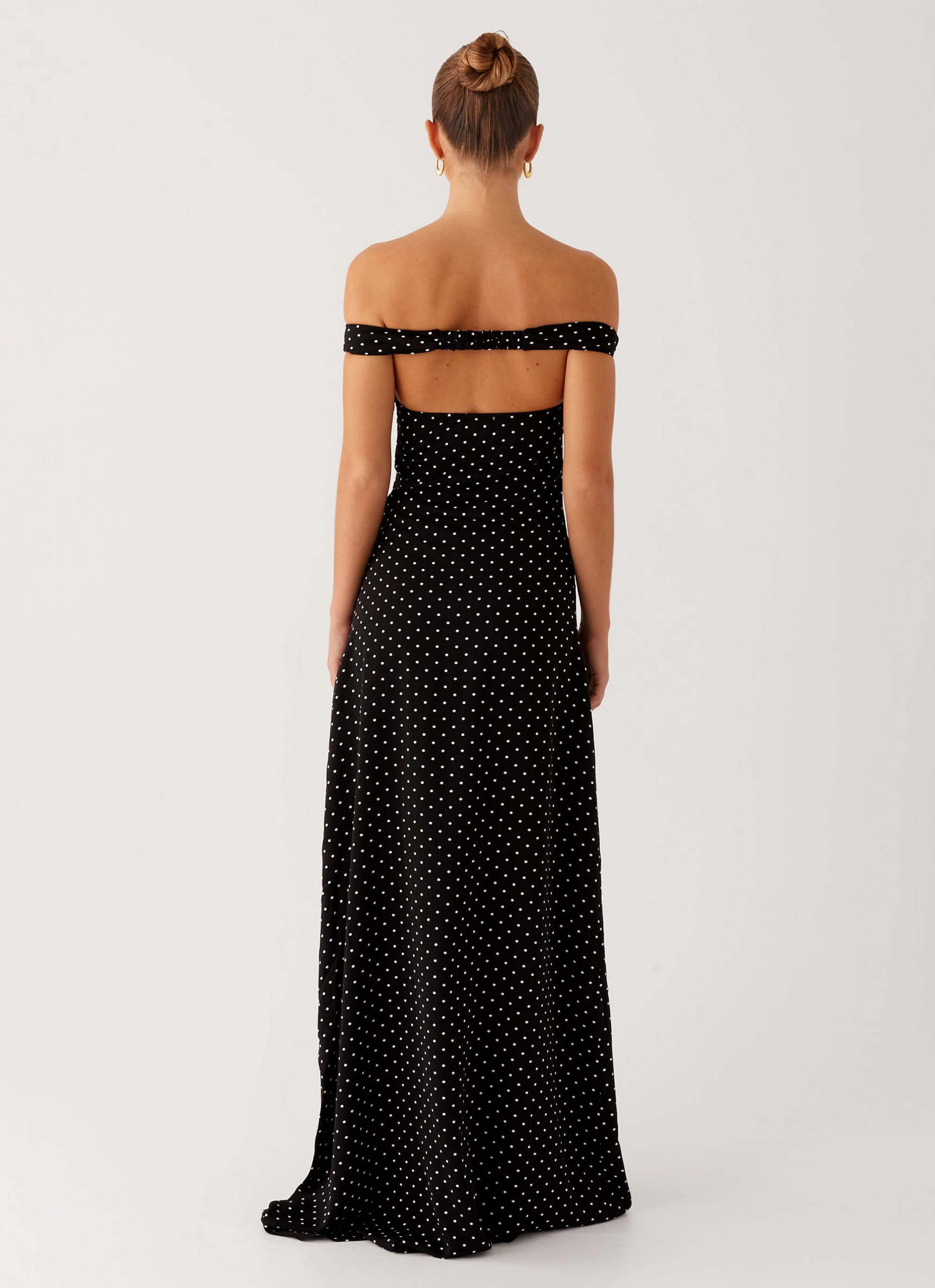 All Time Dance-Party Melany Maxi Dress - Black Polka Dot