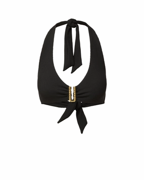 Melissa Top Black Texture Hand Wash Swim Anti Fade Dye