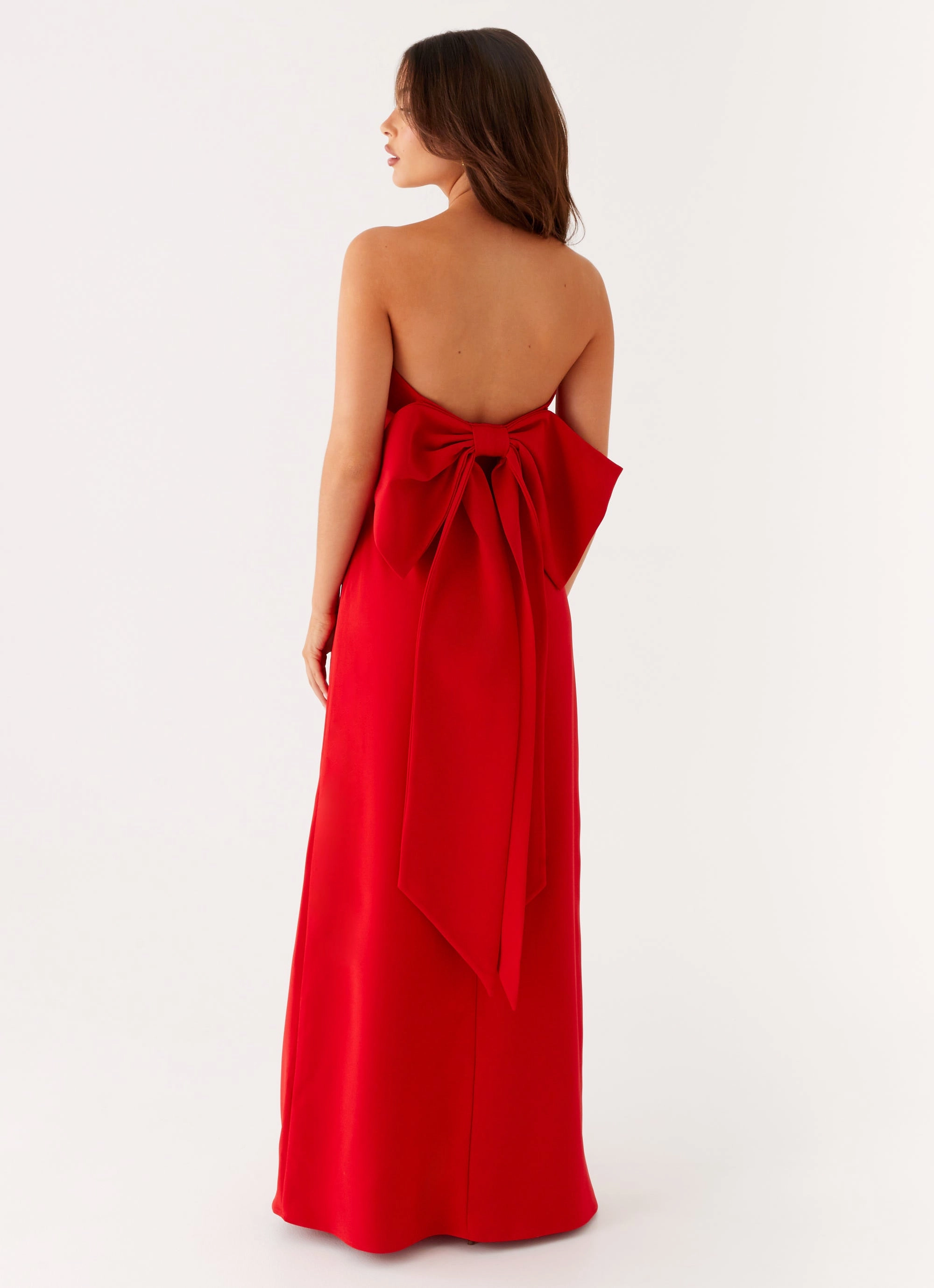 Front Ruffle Meredith Maxi Dress - Red