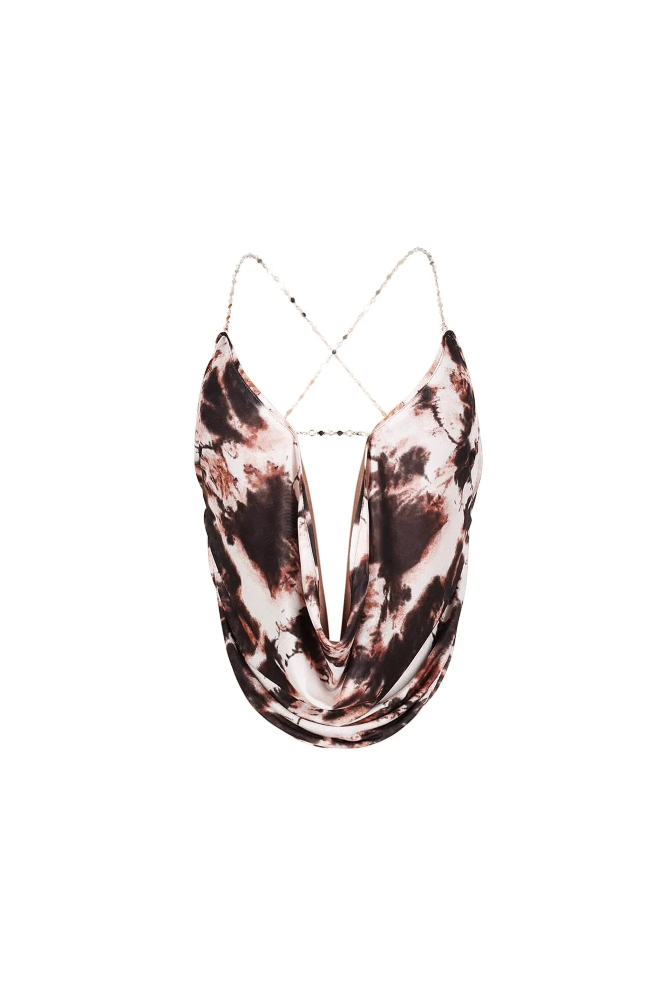 Mesh Meets Chain Halter Top Eco Friendly Design Comfortable Cotton