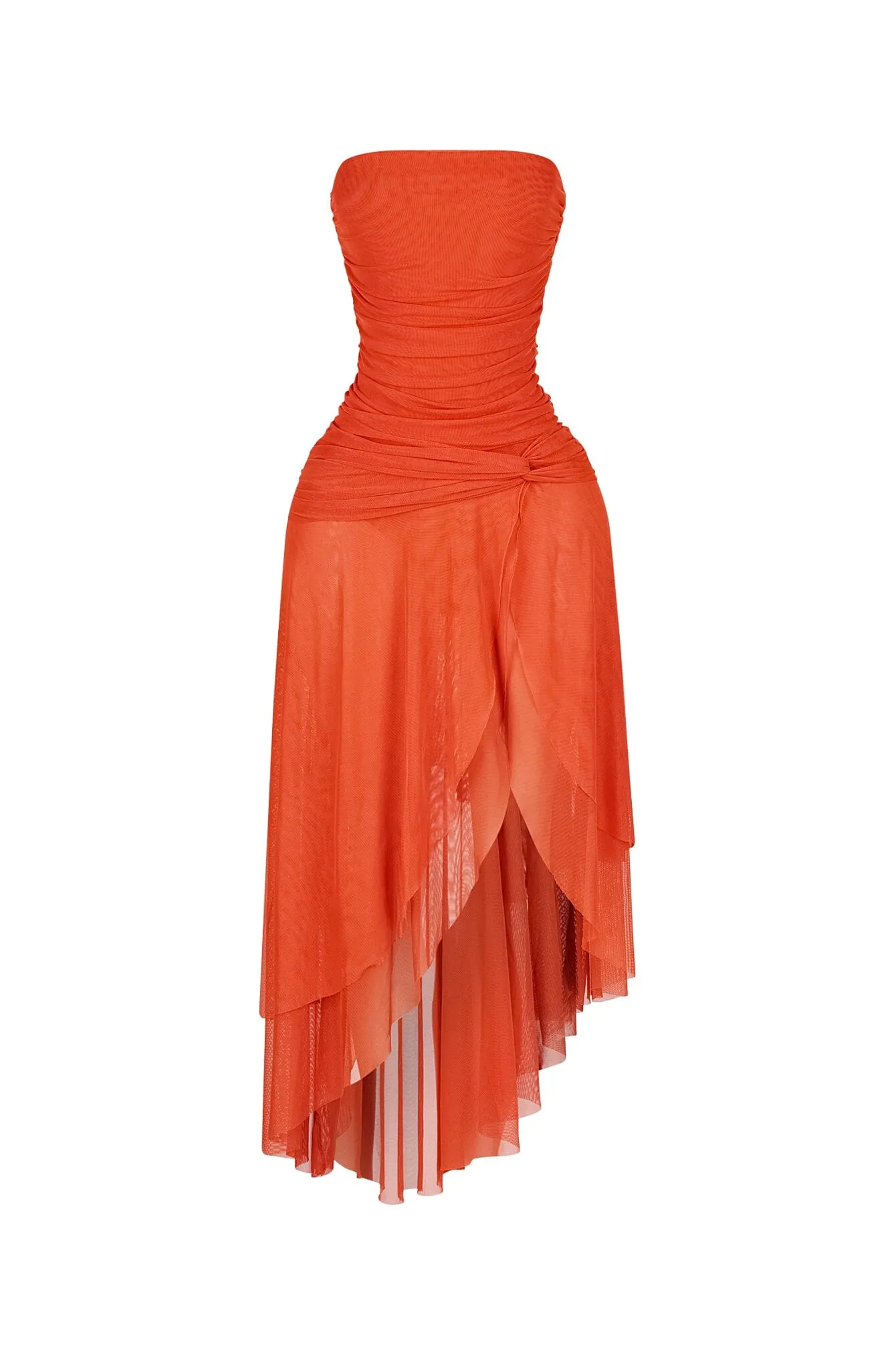 Chic and Cozy Lounge Outfit Mist Grad Mesh Midi Dress