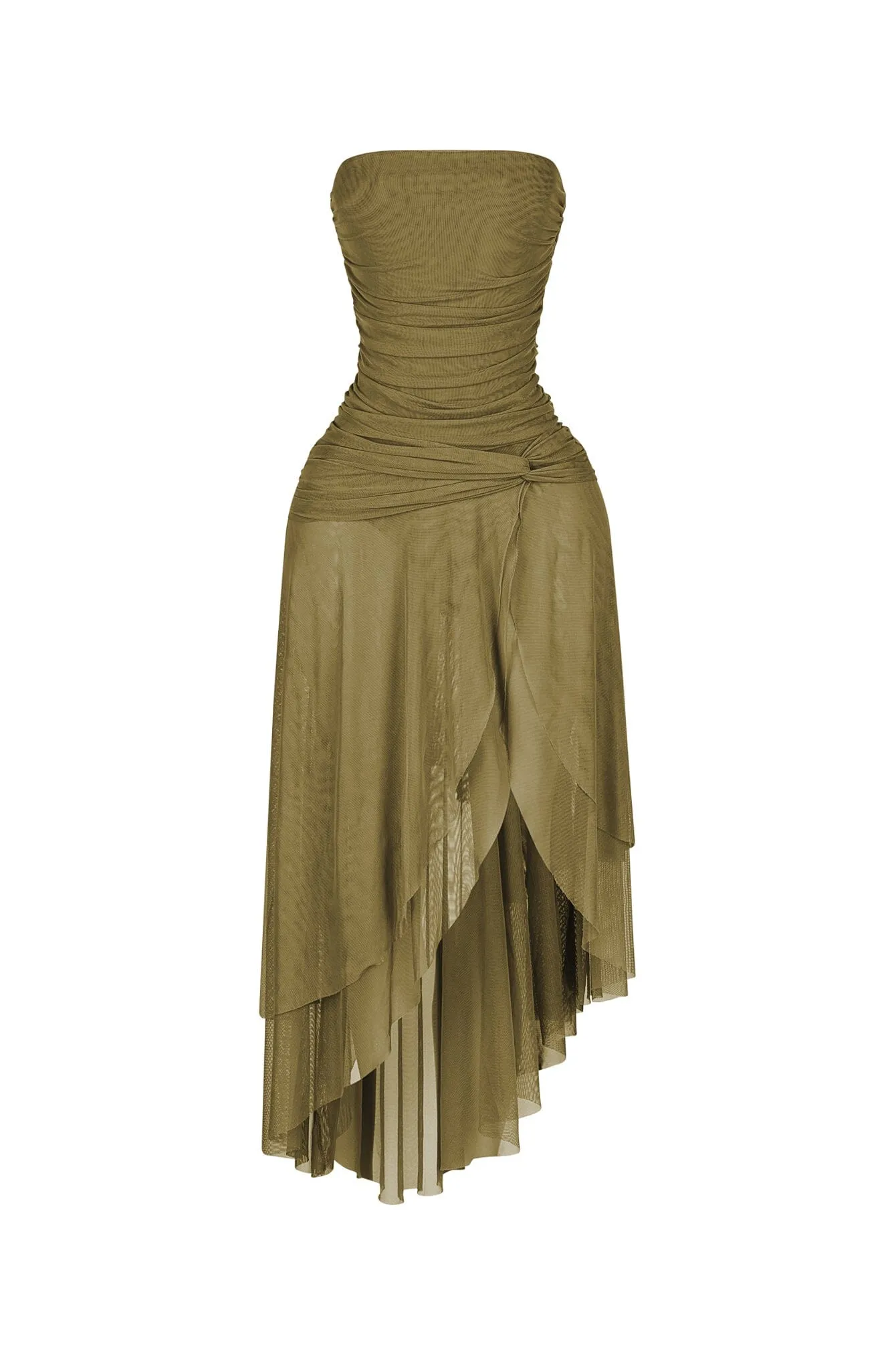 Mist Grad Mesh Midi Dress Lightweight Comfort Travel Friendly