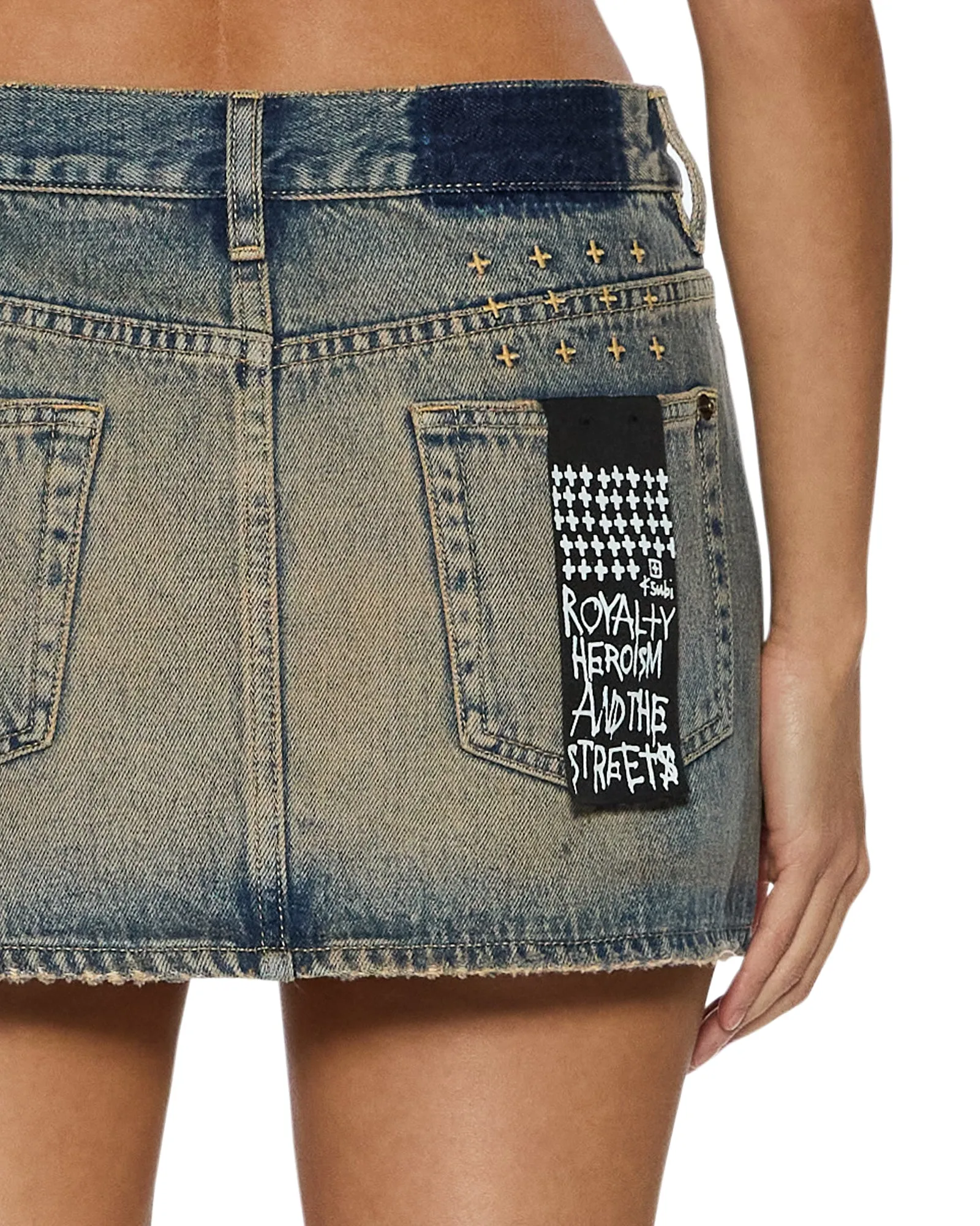 MICRO MINI SKIRT FLIP DUNE Fold Over Detail Festival Outfit