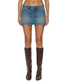 Outdoor Outfit Seamless construction MICRO MINI SKIRT TEXAS BLUE STUDDED