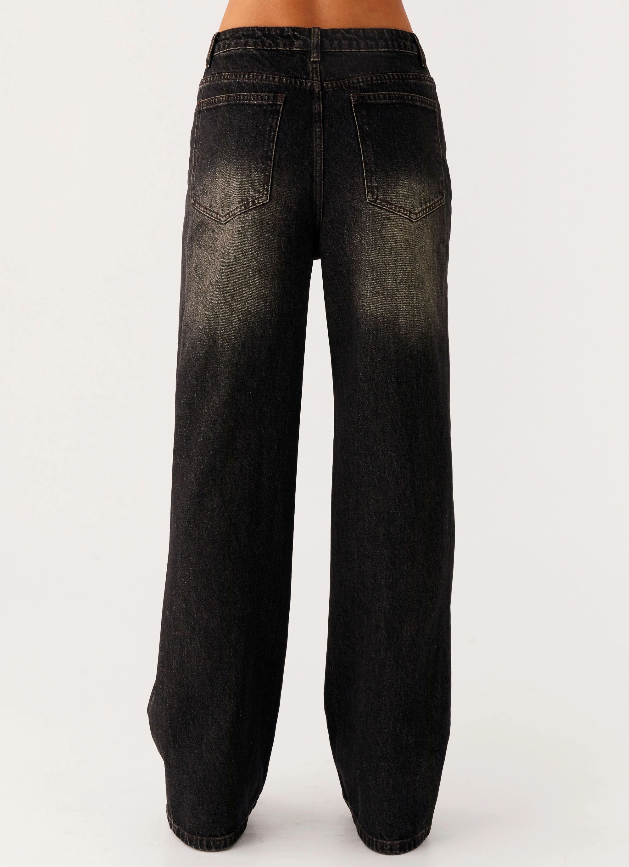 Reliable Layer Back Again Straight Leg Denim Jeans - Acid Charcoal