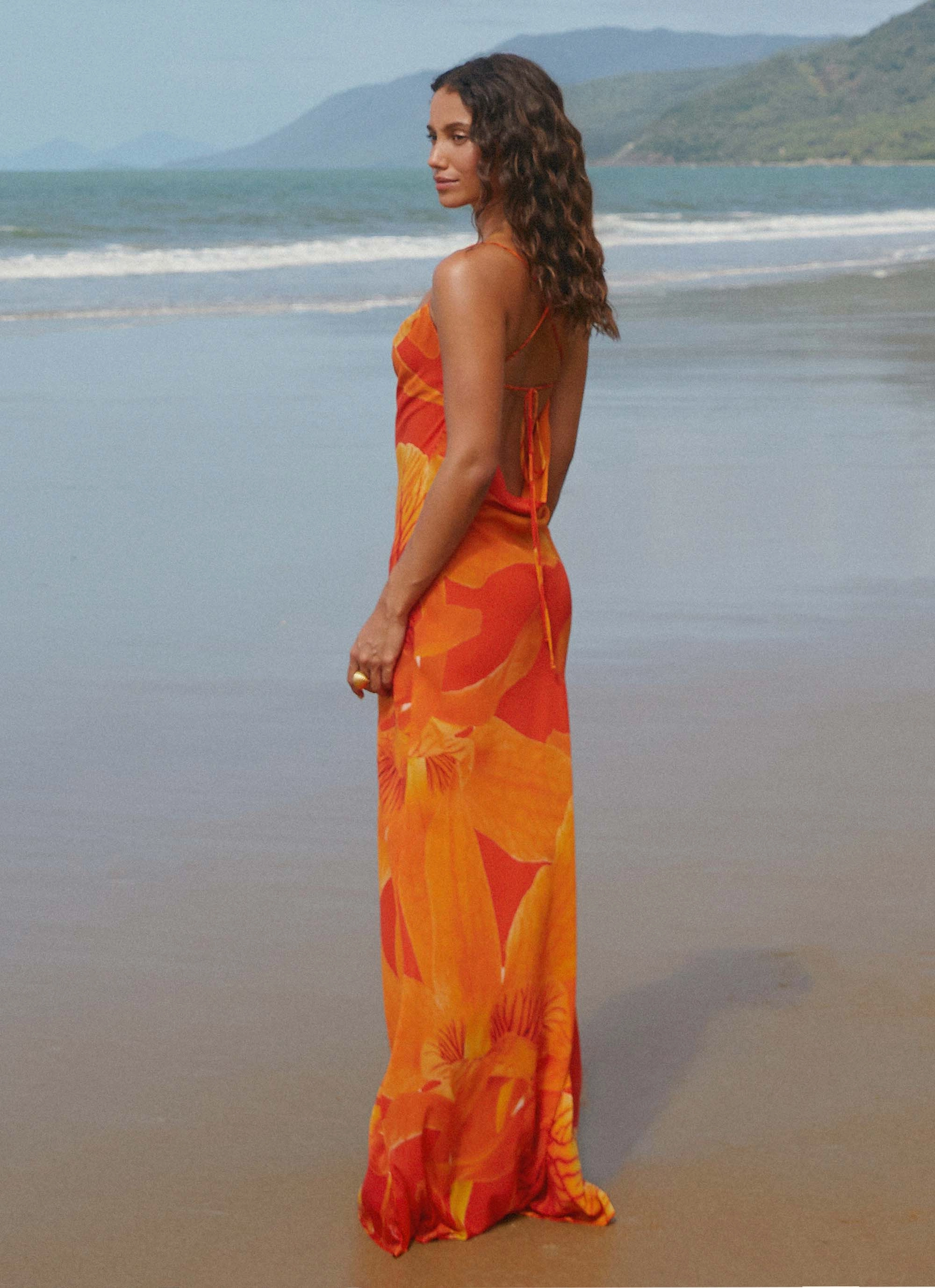 Midafternoon Maxi Dress - Serene Orange Trend Detail Dry-Clean-Only