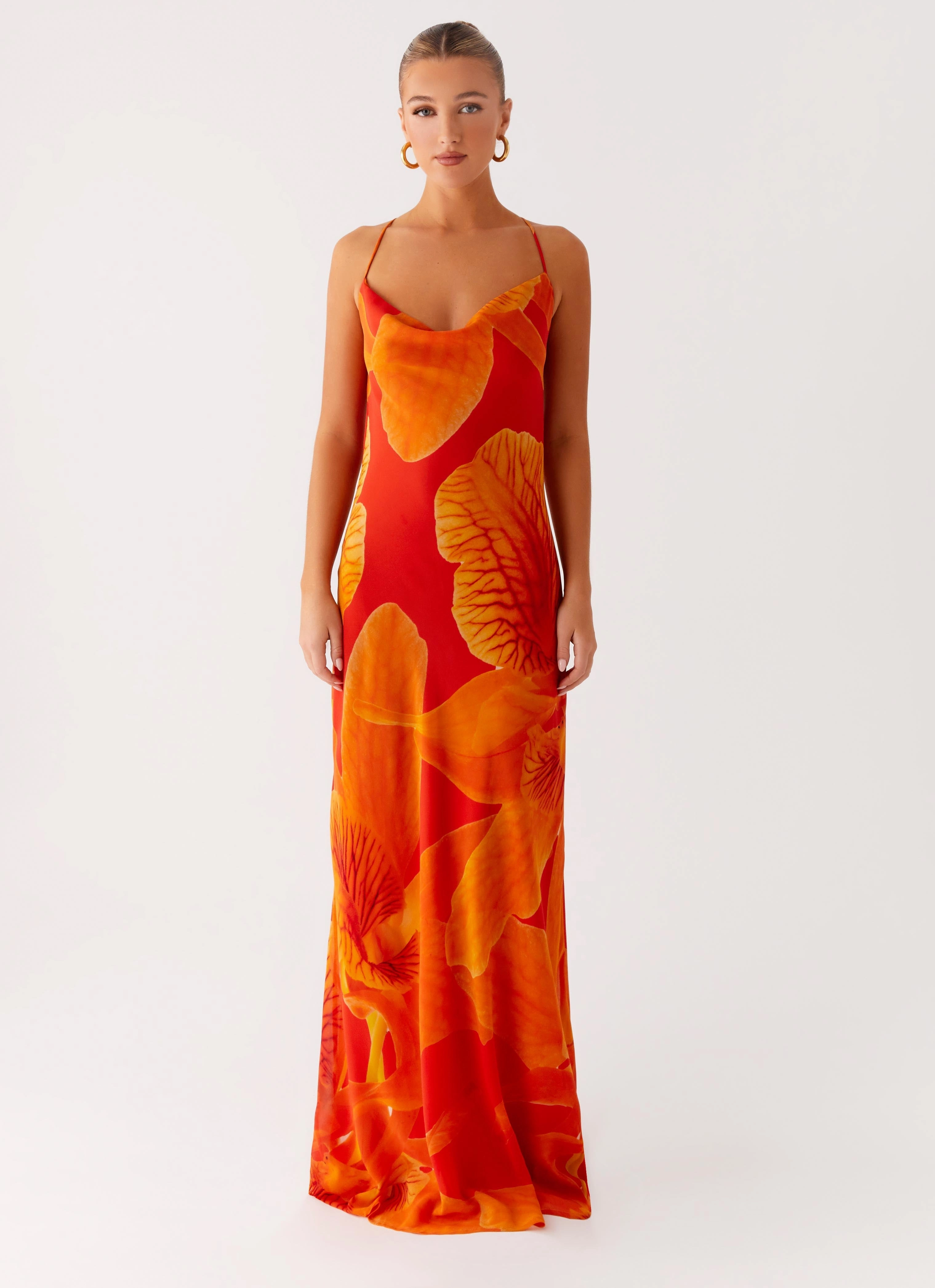 Comfy Fit Wear Dance Night Midafternoon Maxi Dress - Serene Orange