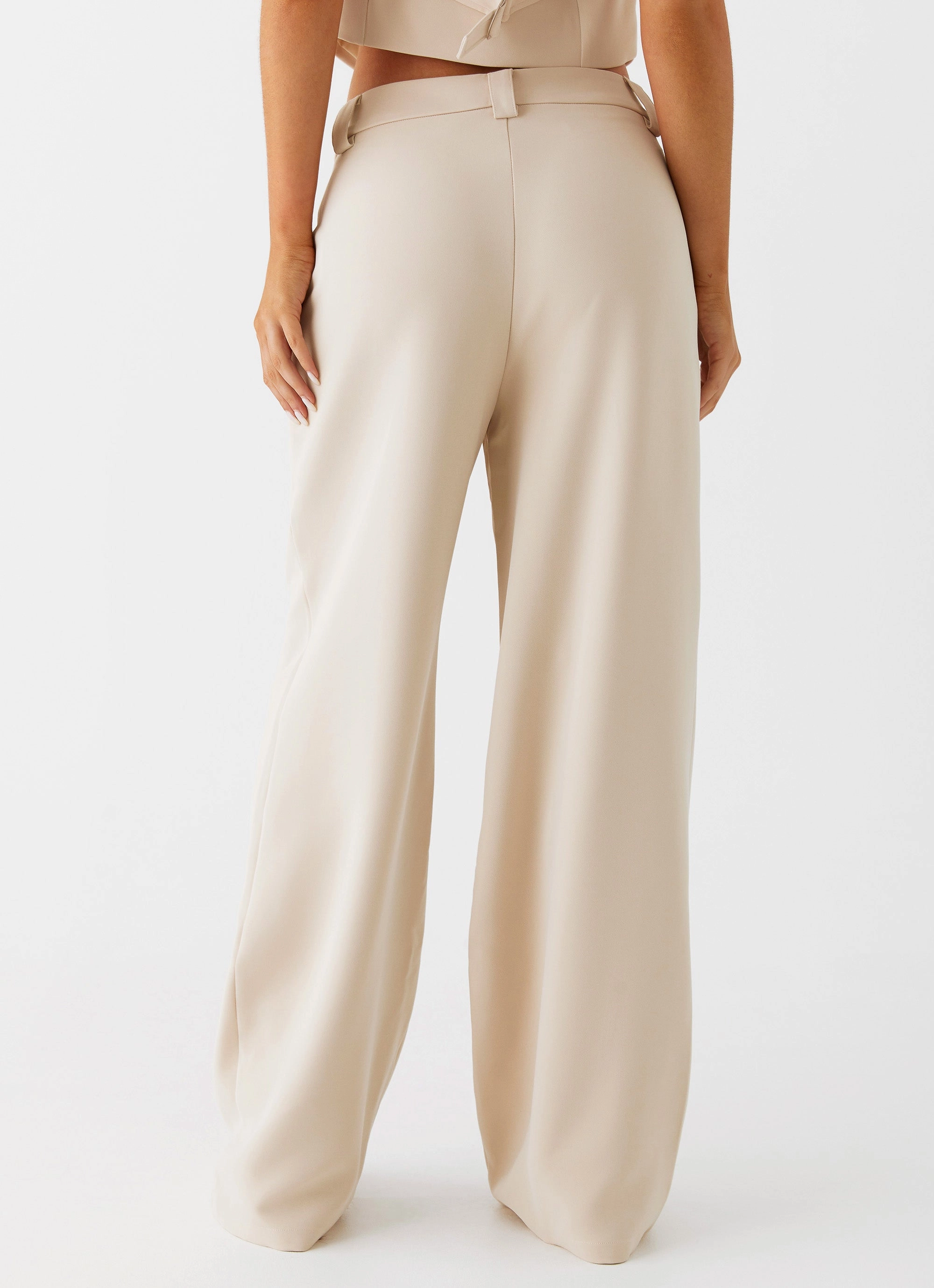 Midnight City Suit Pants - Beige Flexible Material All Day Fit