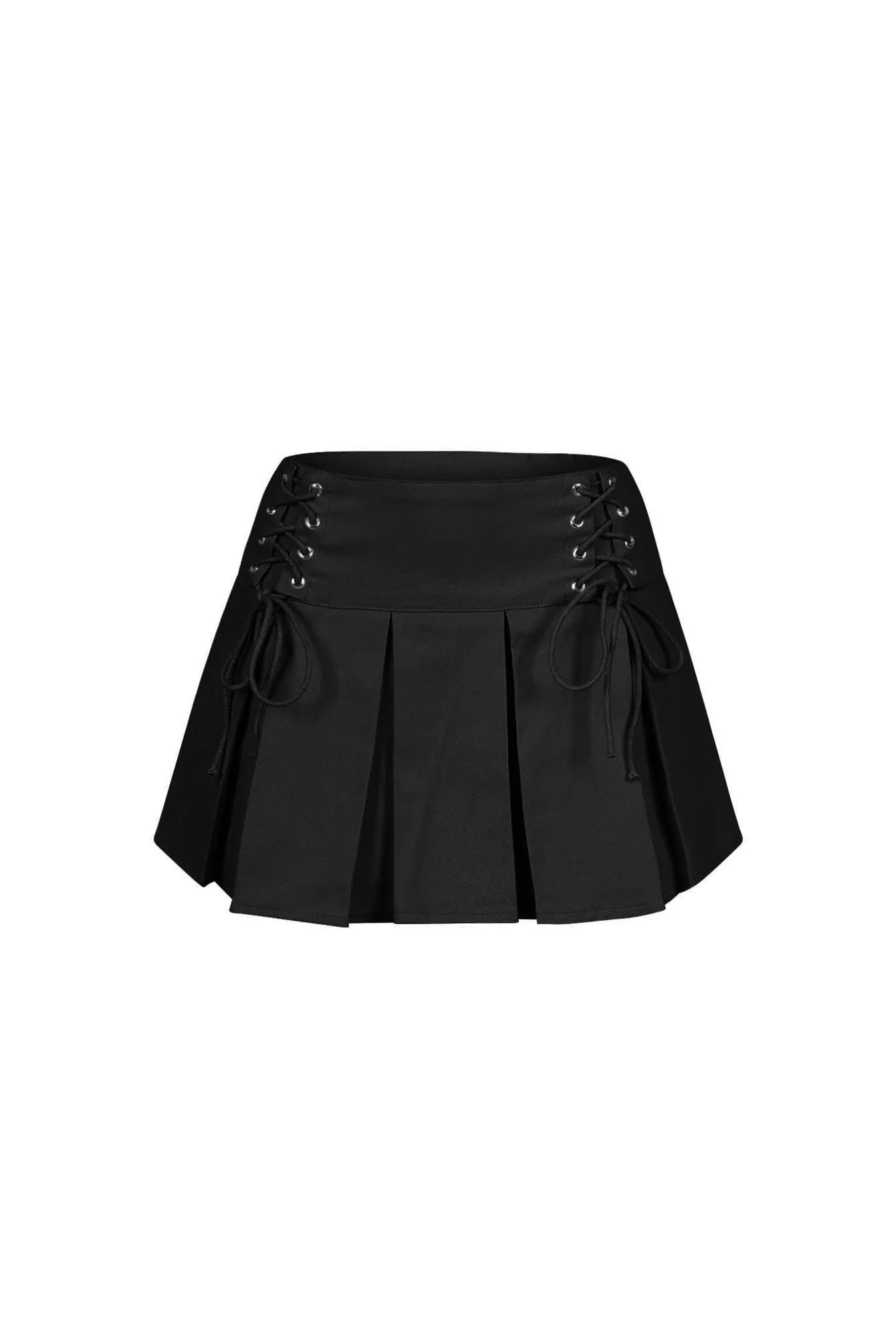 linen option Active Look Mika Lace Up Pleated Mini Skirt