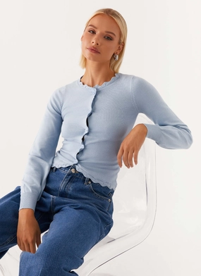 Mikah Lace Trim Cardigan - Baby Blue Tactical Wear Flexible Shoulder Panels