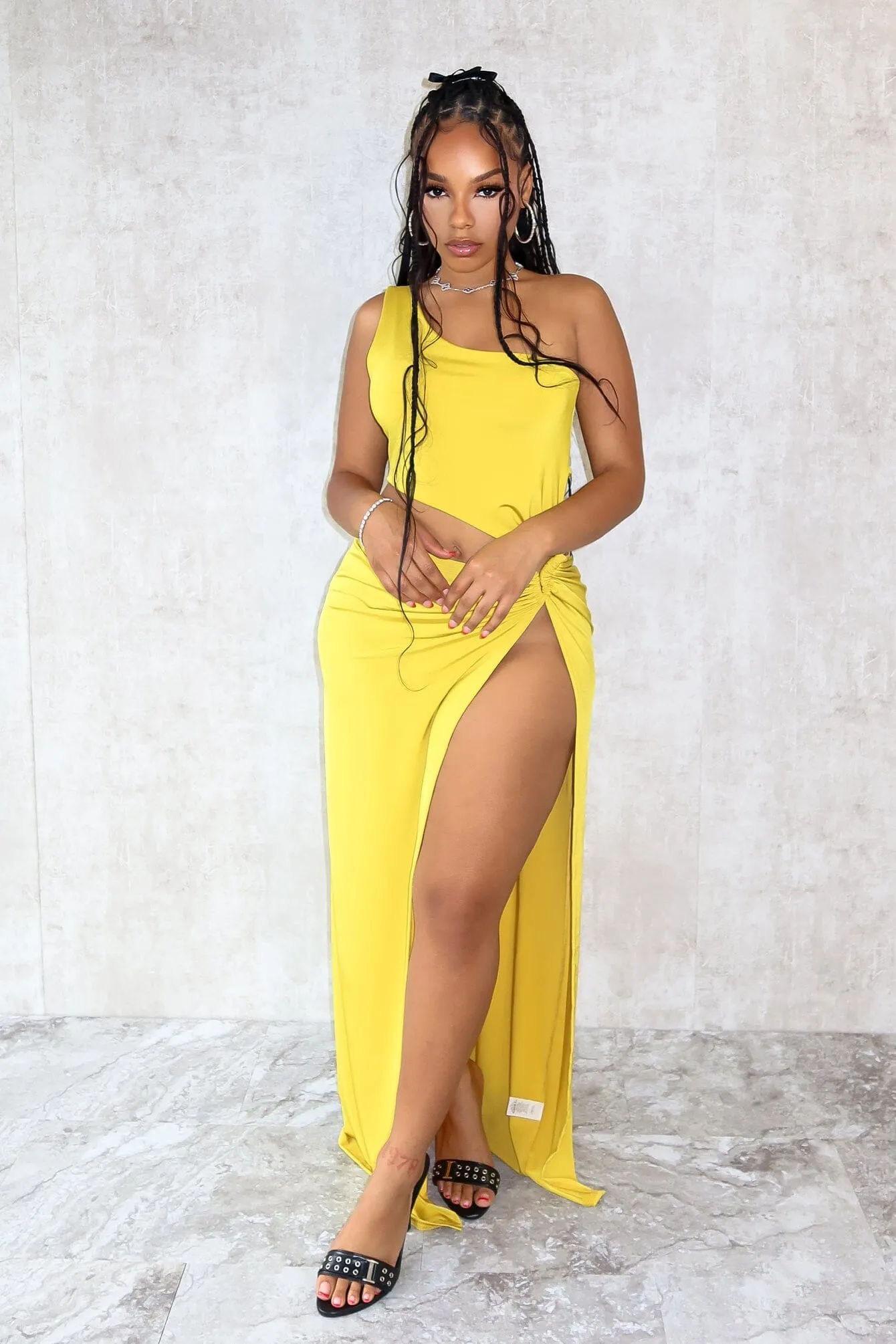 Freak Me One Shoulder Cut Out Dress Street Casual