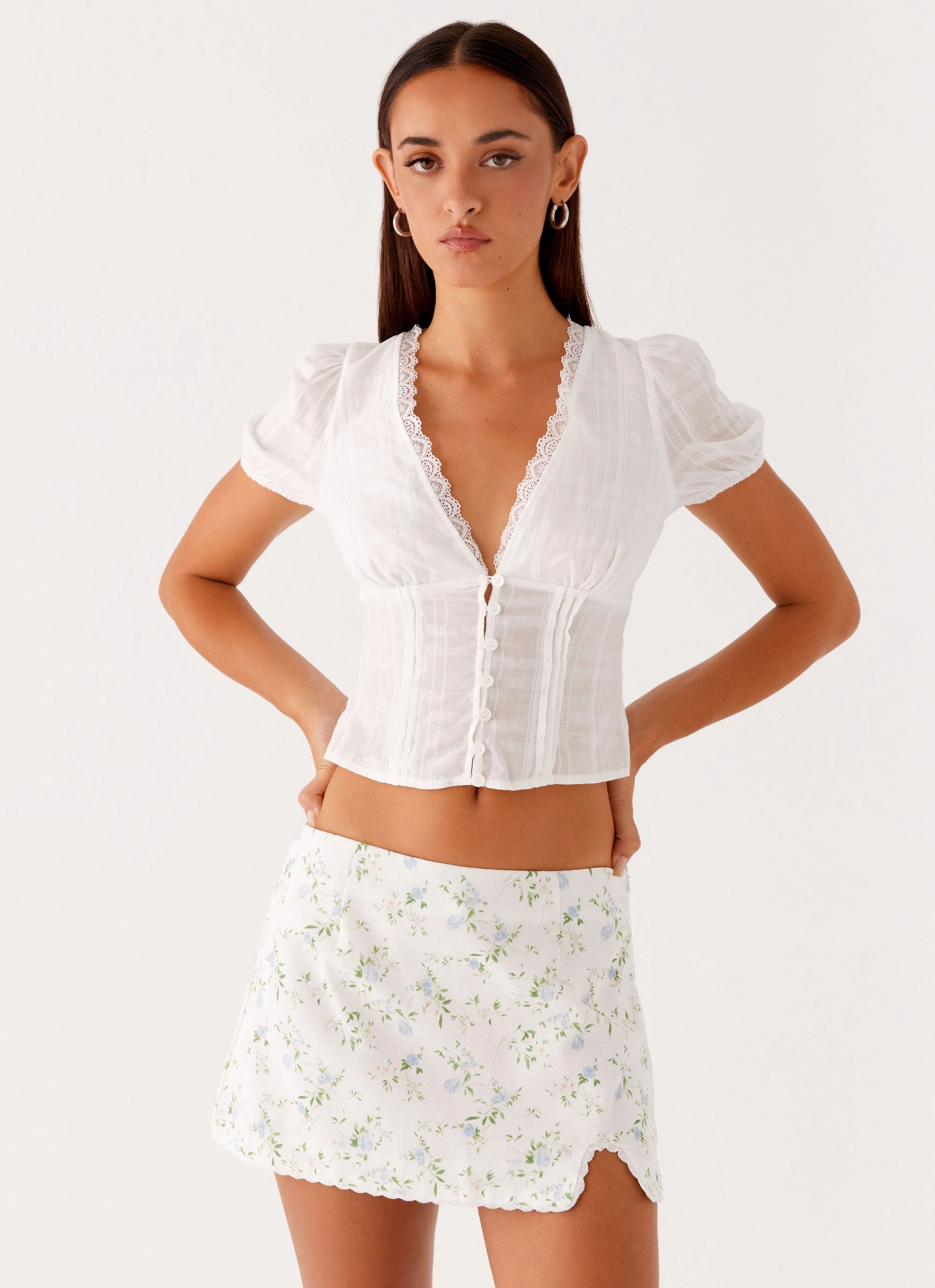 Disconnect Mini Skirt - Vintage Ditsy Floral One size fits most Neutral palette