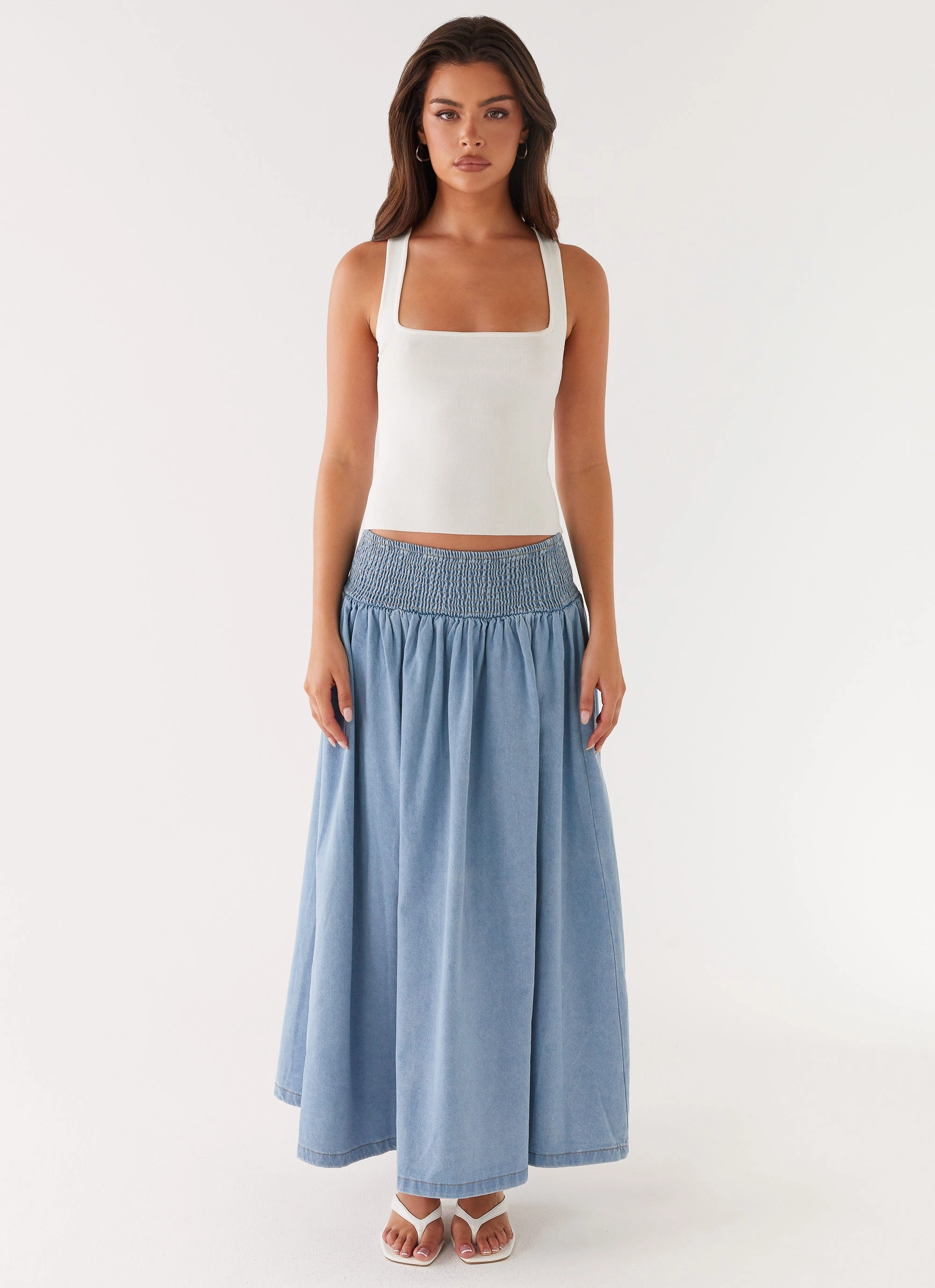 Heater Midi Skirt - Washed Blue Heritage Inspired Outfit Focus