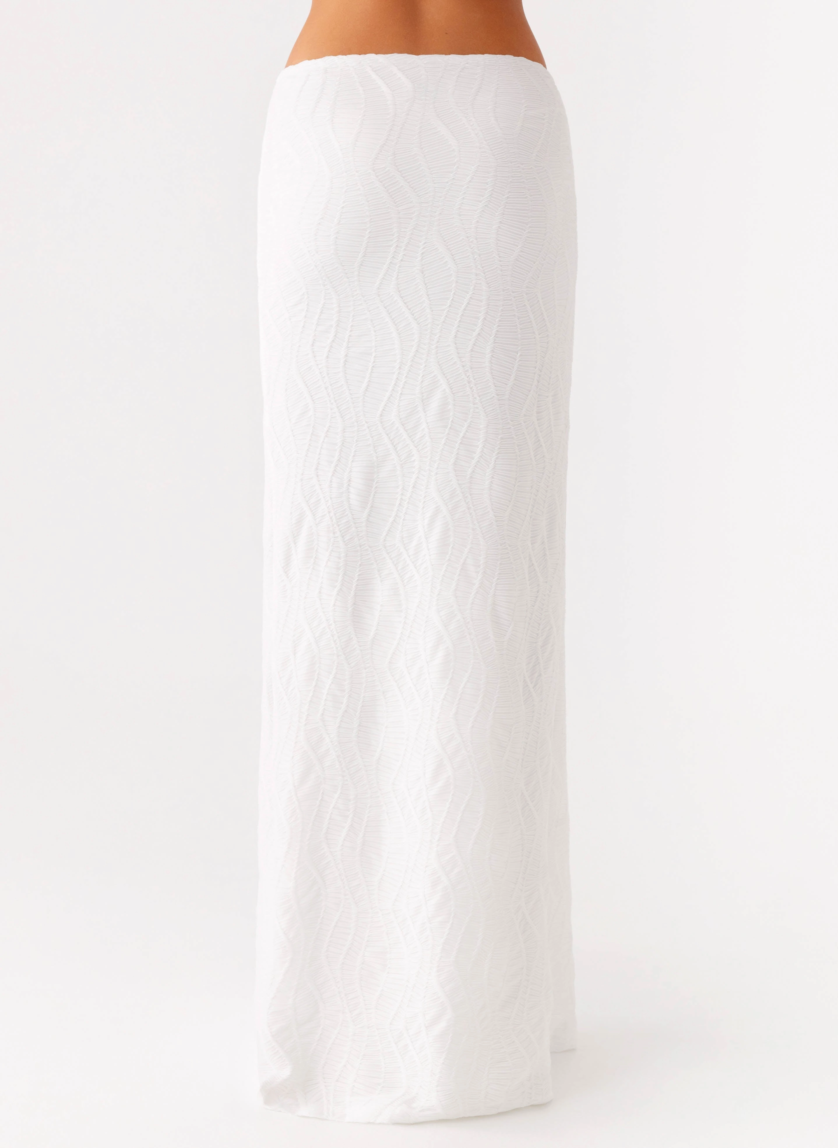 Striped Pattern Briene Maxi Skirt - White