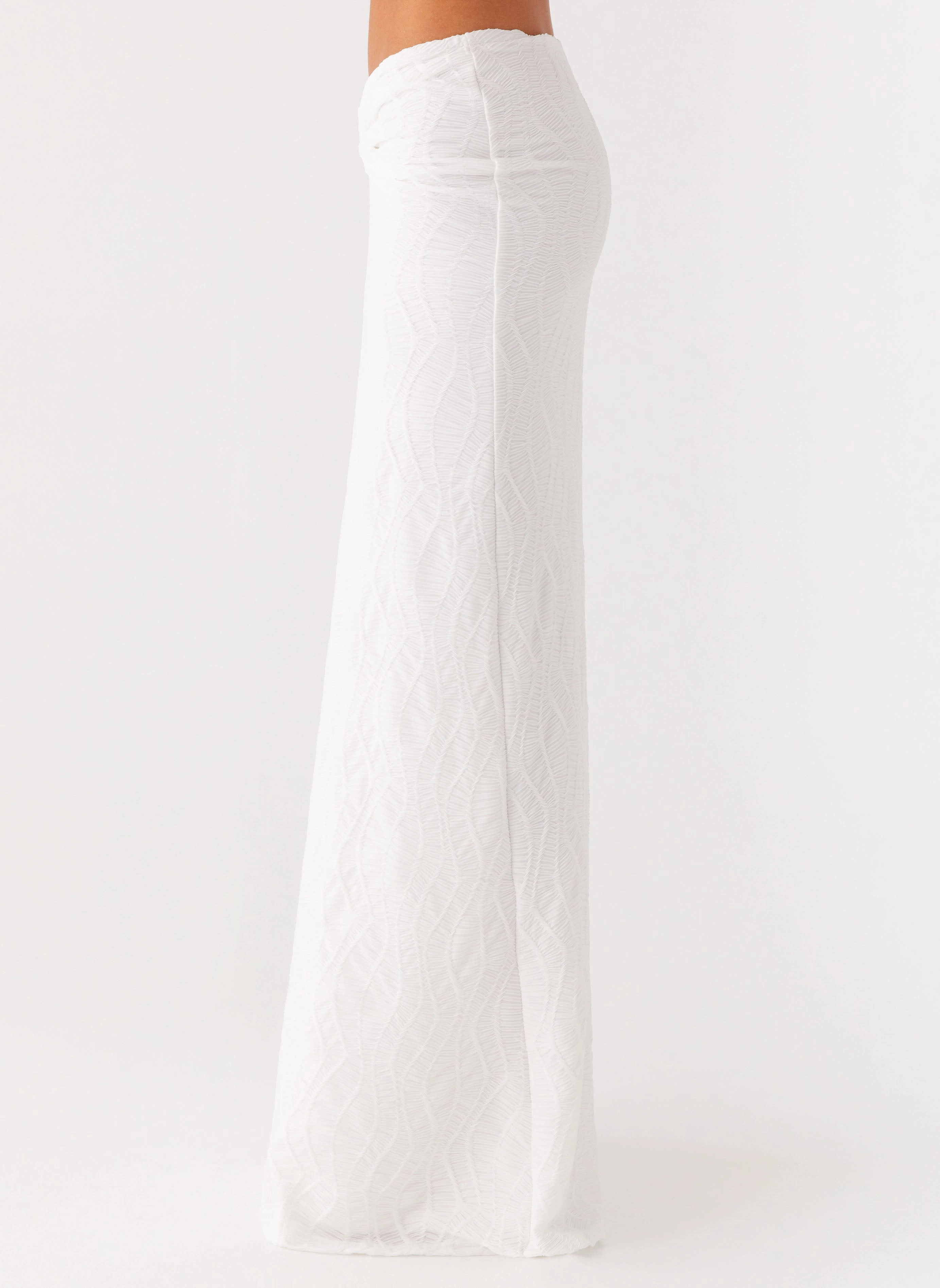 Briene Maxi Skirt - White Neat Finish Subtle Details