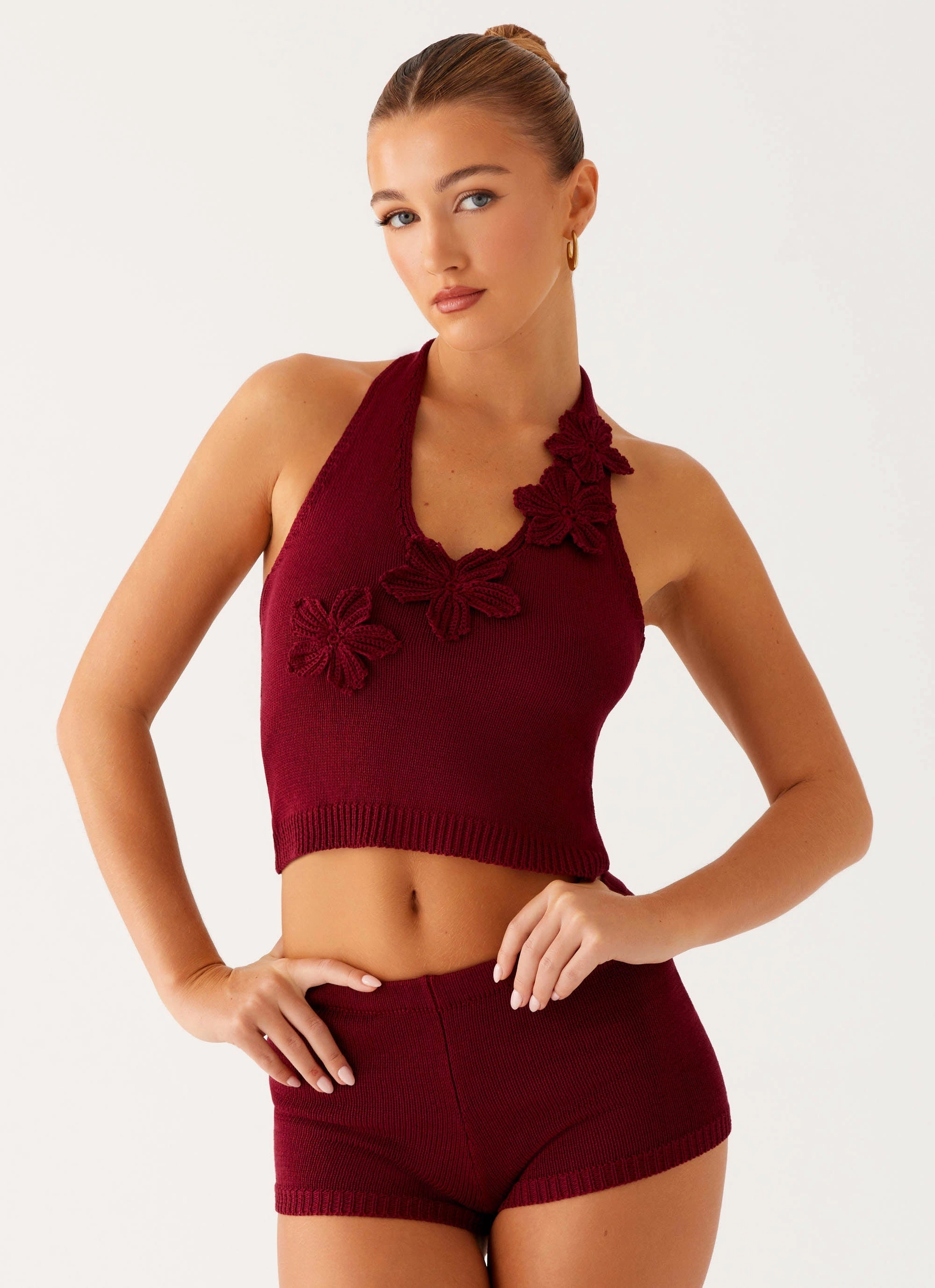 Miffy Crochet Top - Maroon Ergonomic Pattern Design