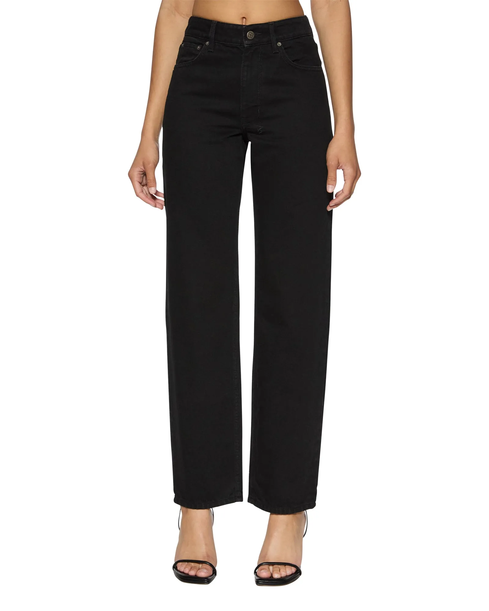 BROOKLYN JET BLACK Tapered Leg Design Chic casual