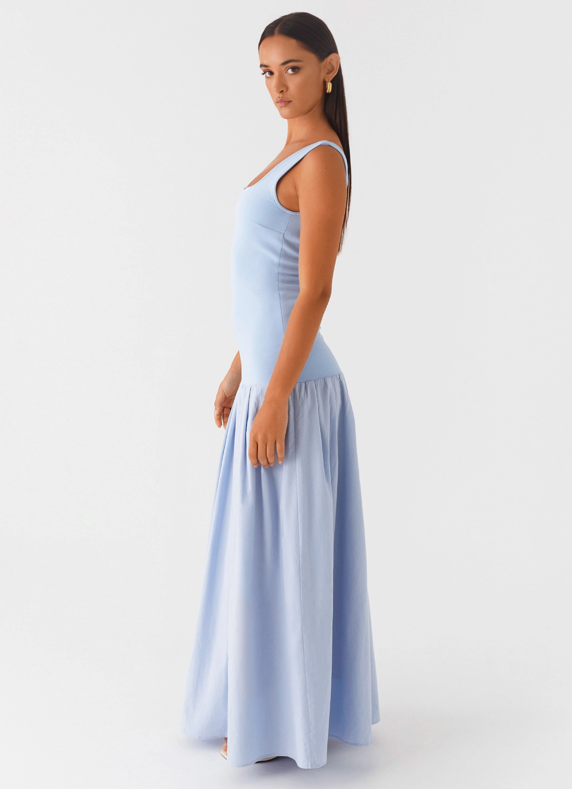 Natural Silhouette Satin Touch Jaxon Maxi Dress - Blue