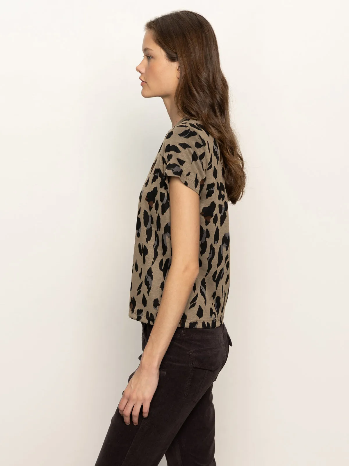 Double Knit Perfect Tee Winter Leopard Stylish Tank
