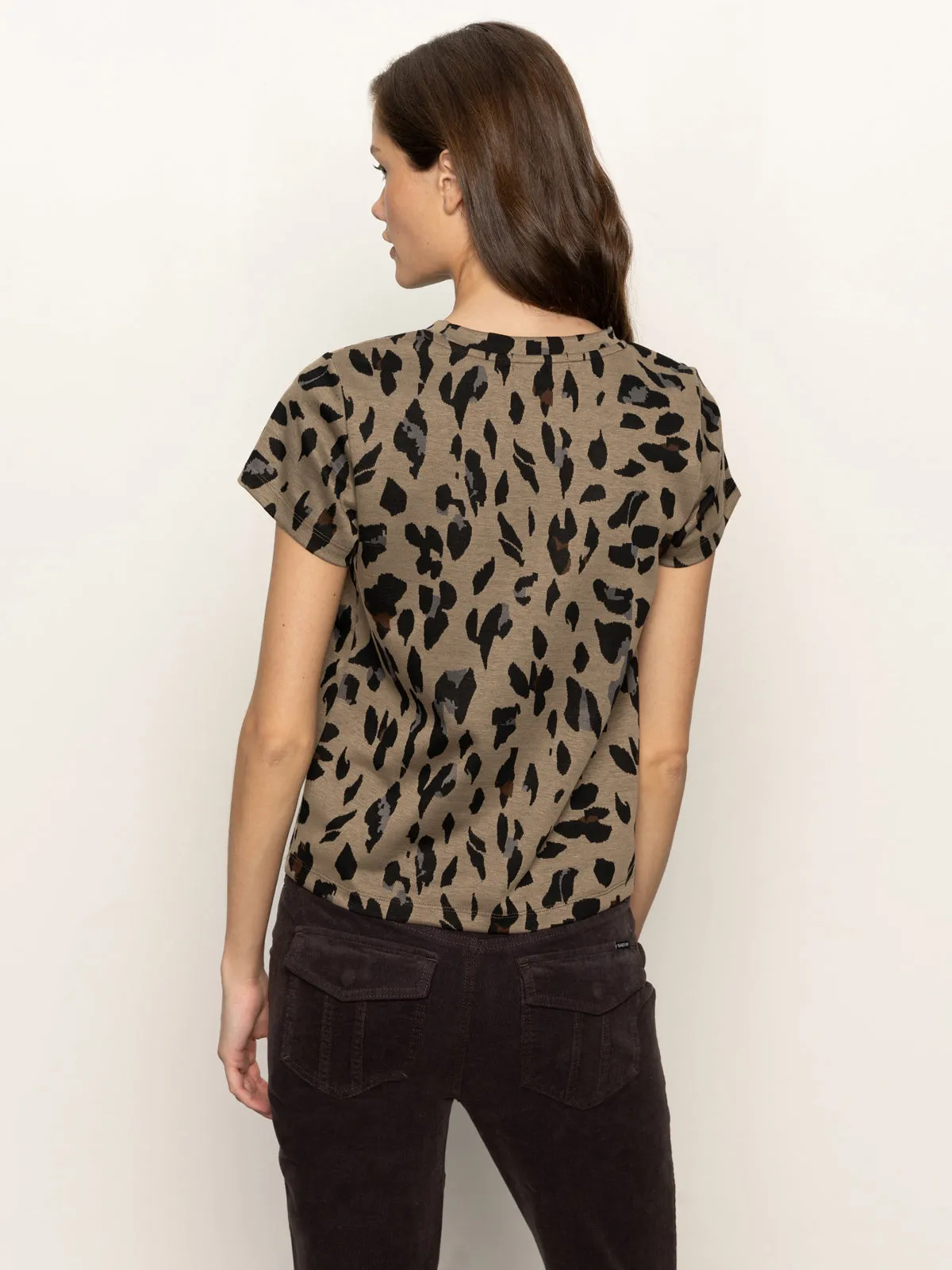 Compact Thermal Insulation Double Knit Perfect Tee Winter Leopard