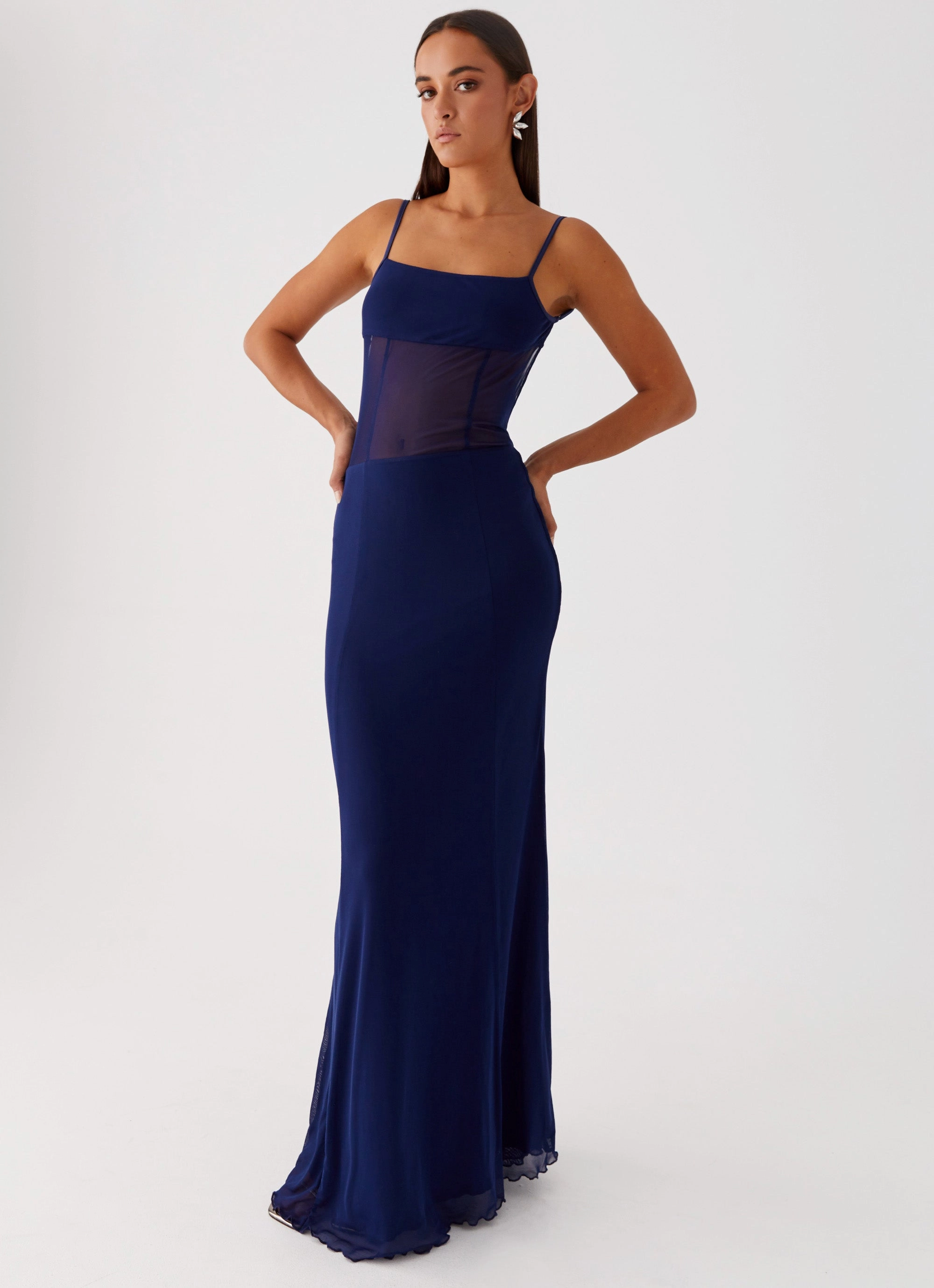 Miranda Maxi Dress - Navy Balanced Texture