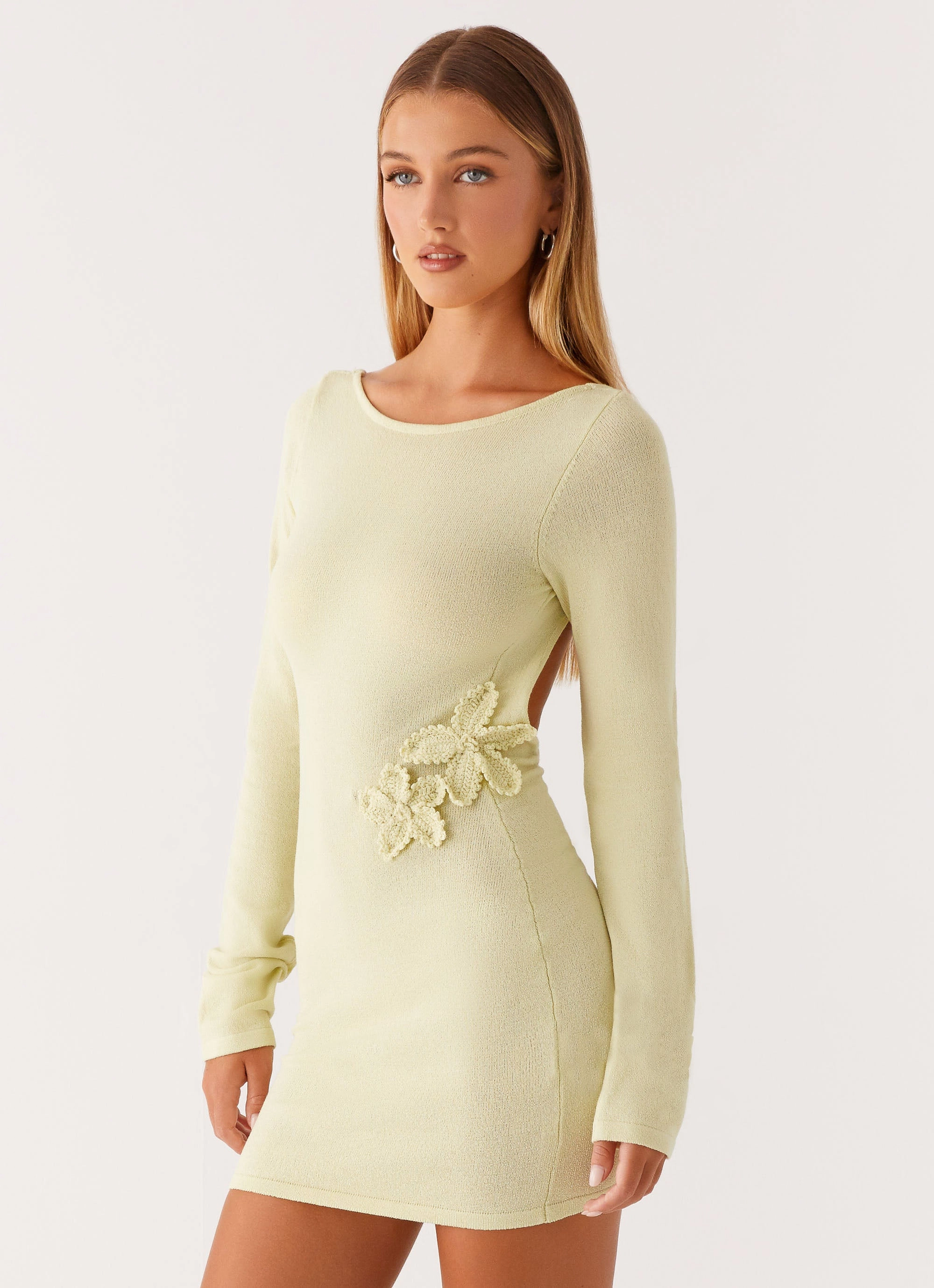 Miriam Knit Mini Dress - Green Chic Statement City Ready