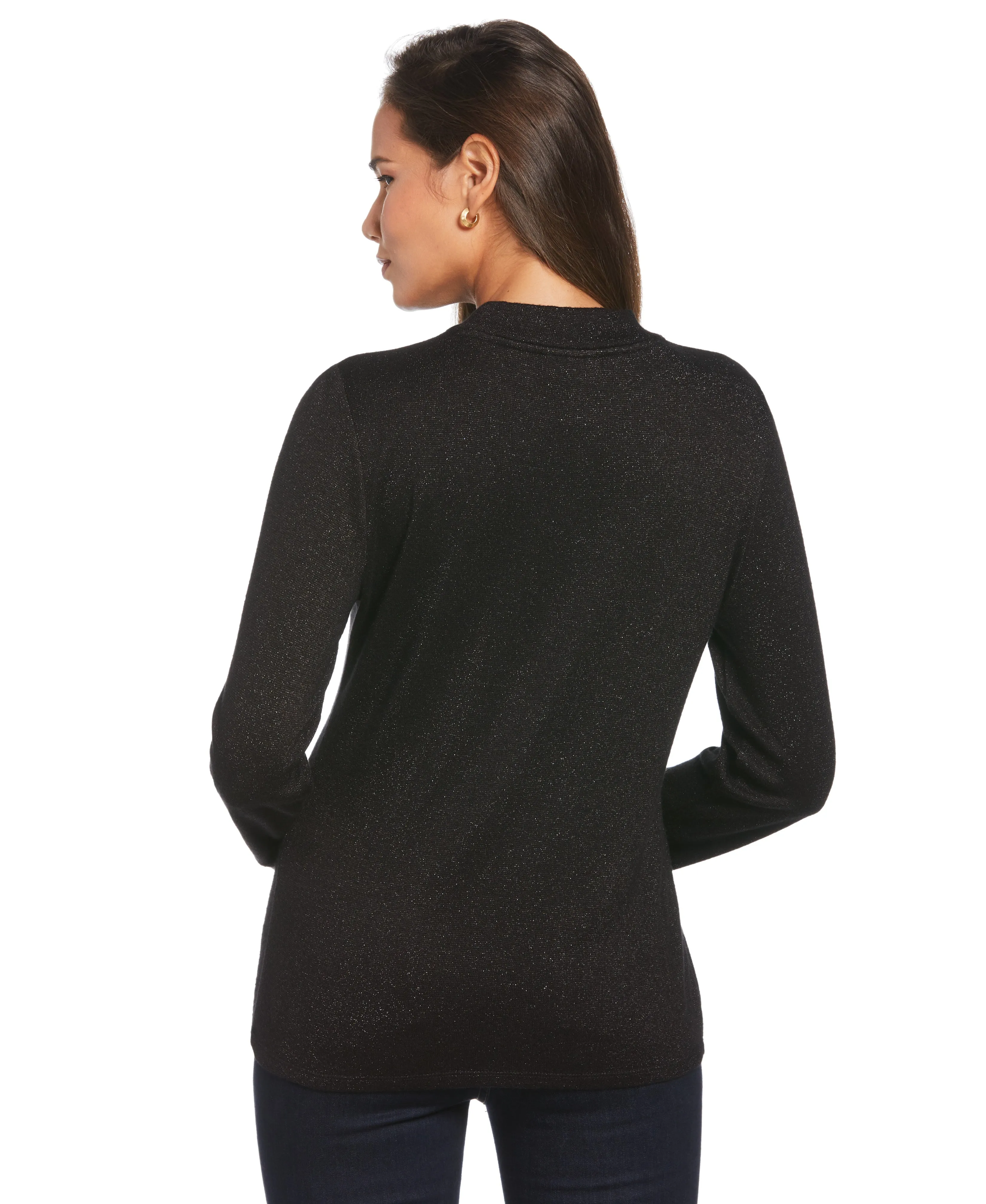 EcoDyeProcess Mock Neck Snap Cuff Top