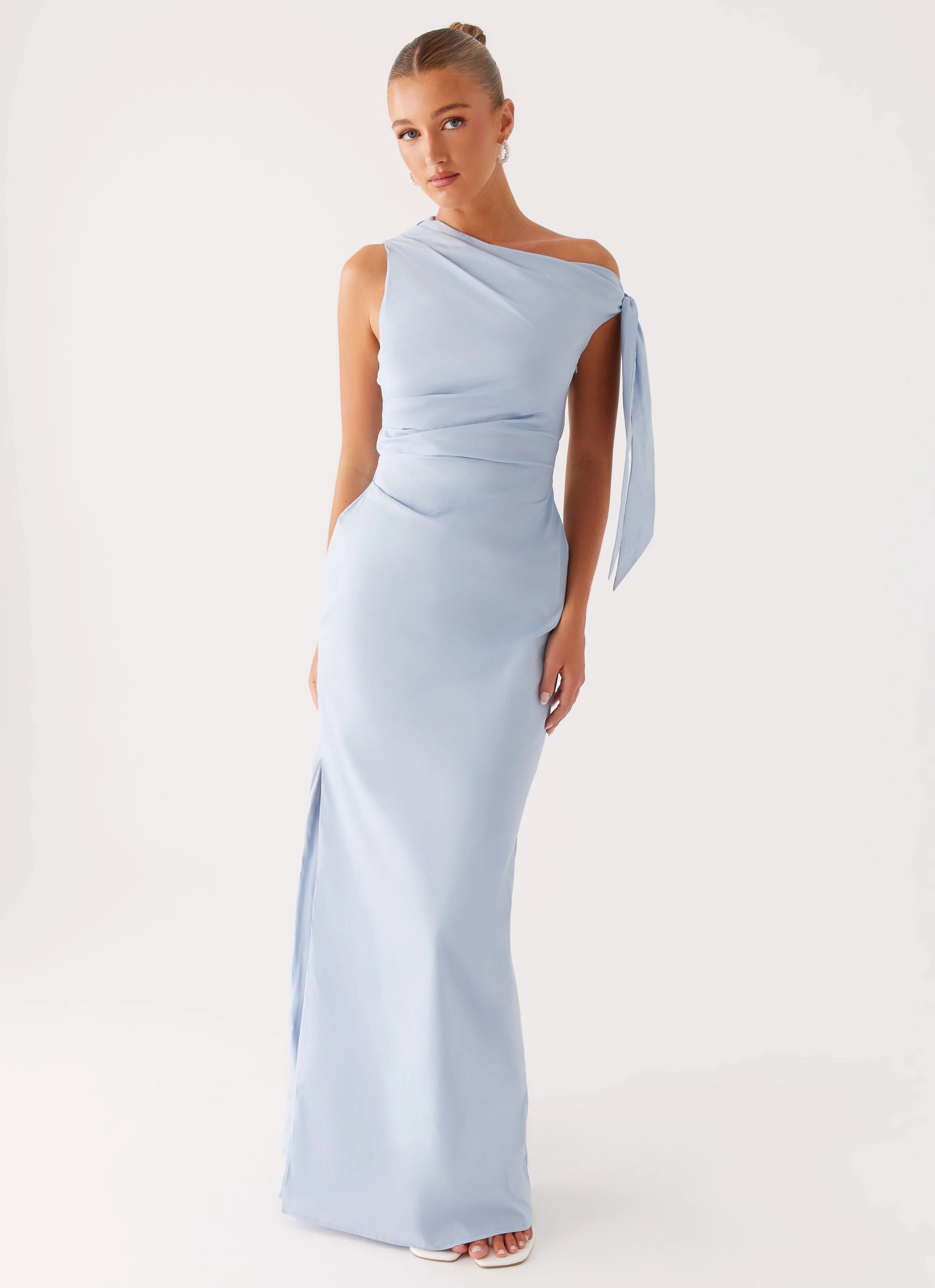 Tailored Style Wide Hemline Marella Maxi Dress - Blue