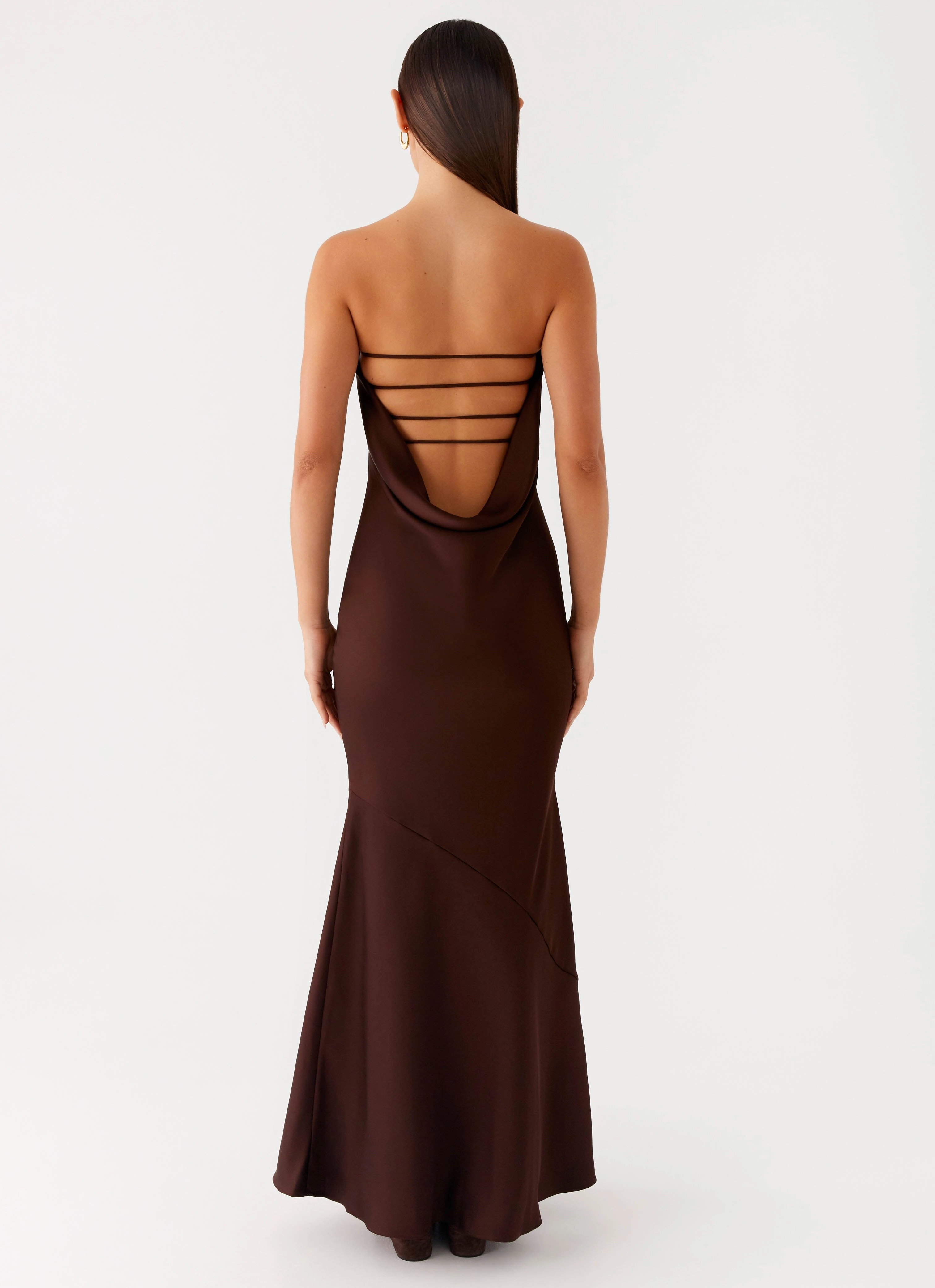 Endless Nights Maxi Dress - Chocolate elegant design Tailored Fit