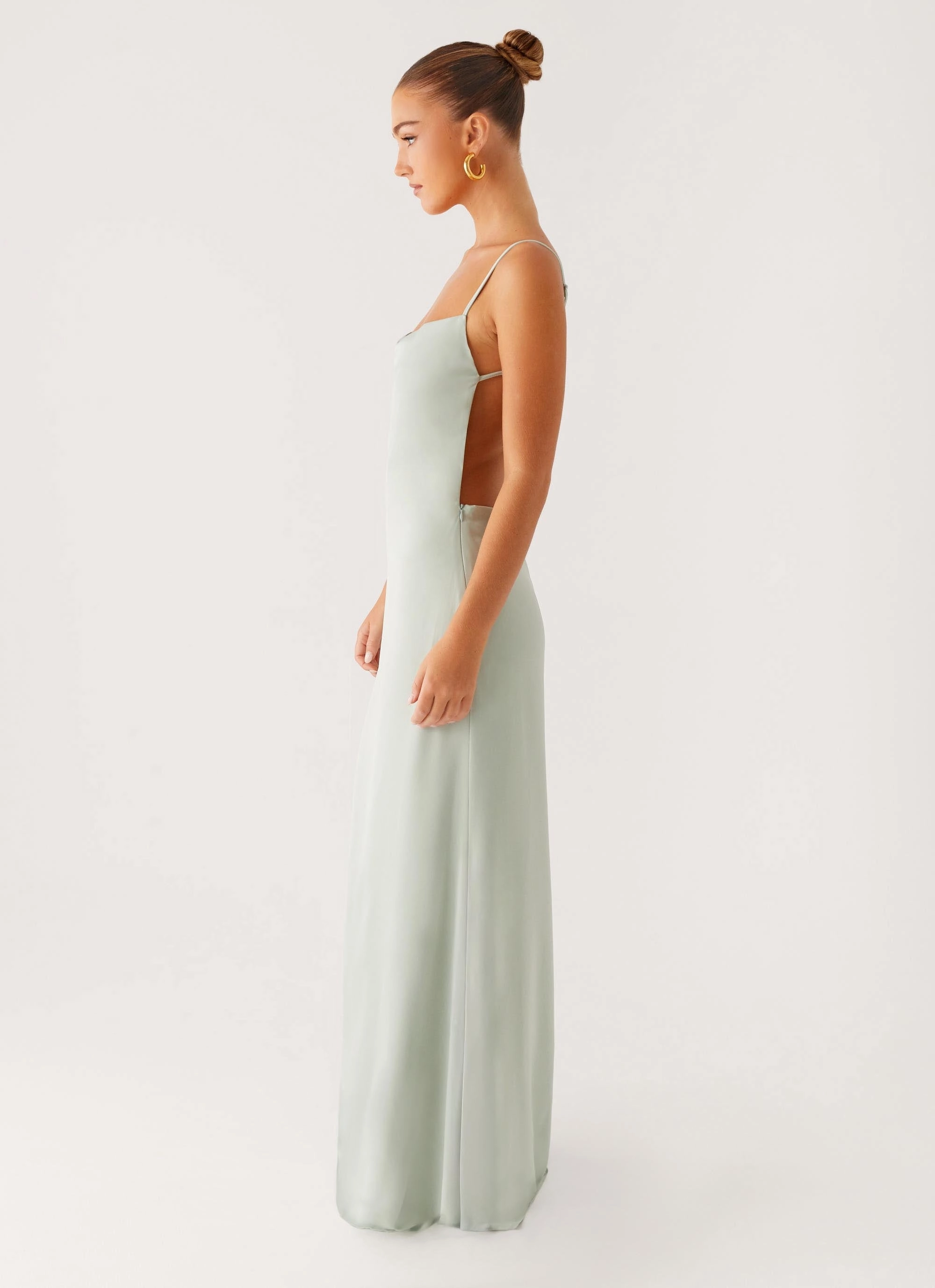 Slimming Shape Gradient Shade Yves Maxi Dress - Mint