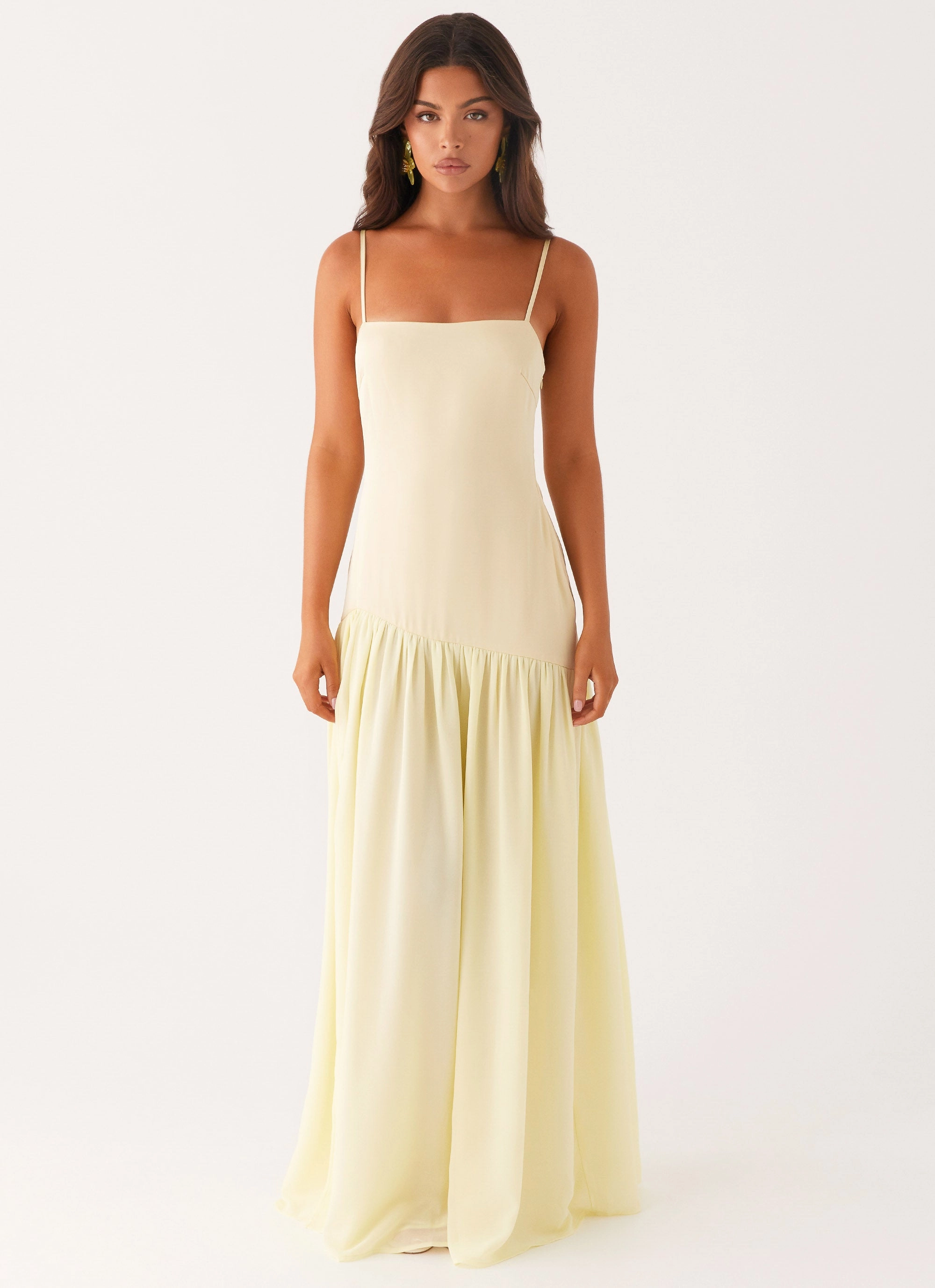Asteria Maxi Dress - Yellow relaxed shape Light Elegance
