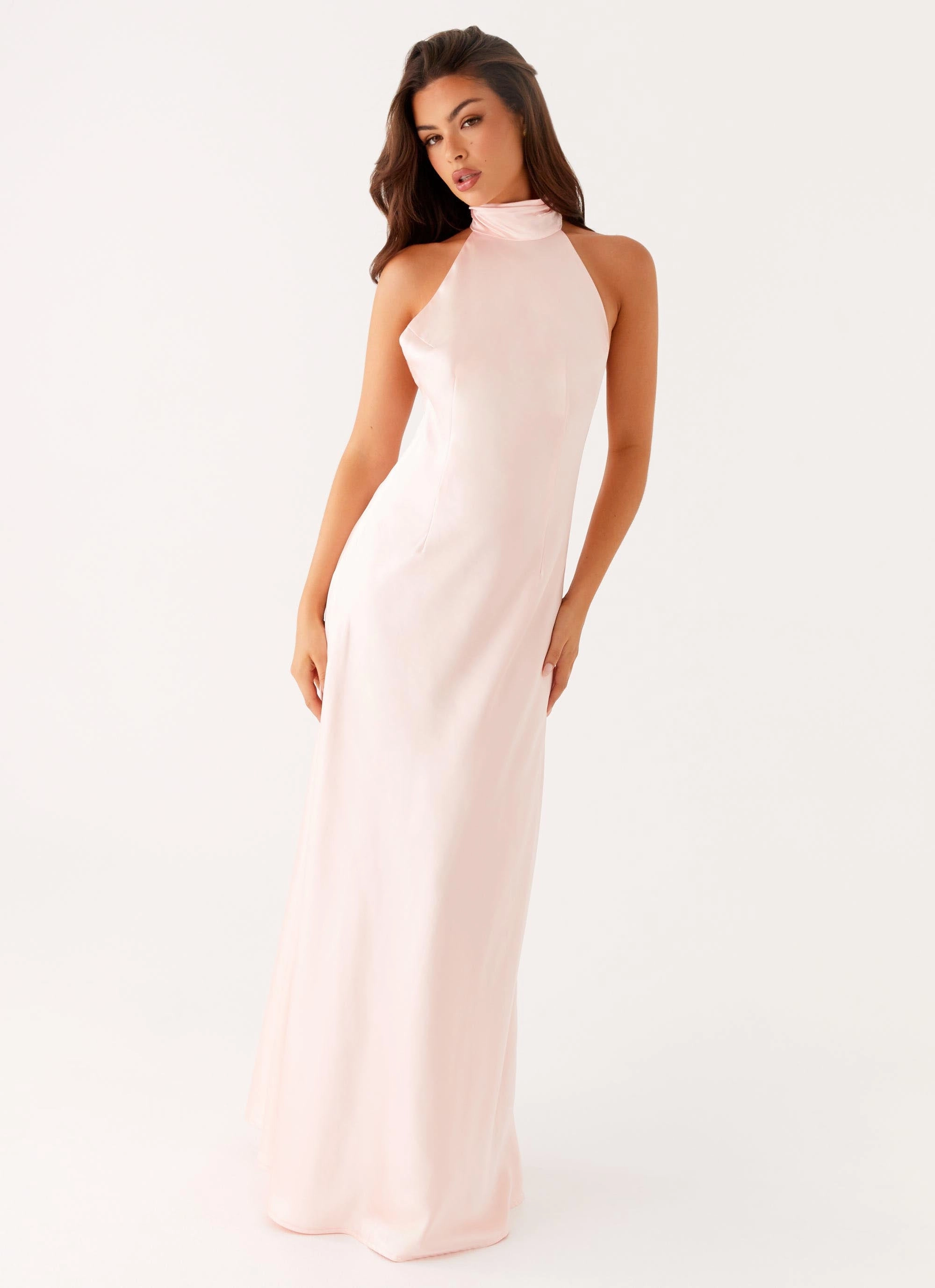 Siani Backless Maxi Dress - Pink Non-Iron