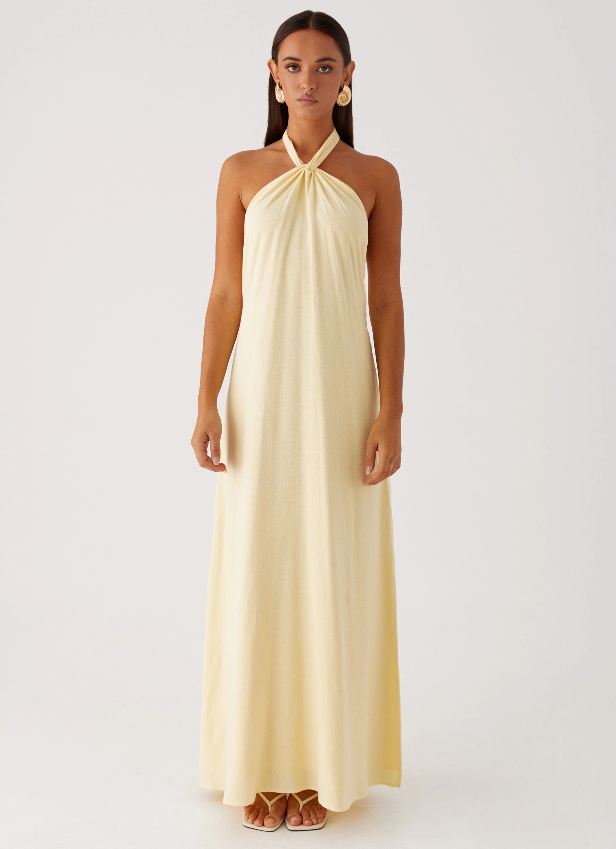 Golden Child Linen Maxi Dress - Yellow Lightweight Fabric