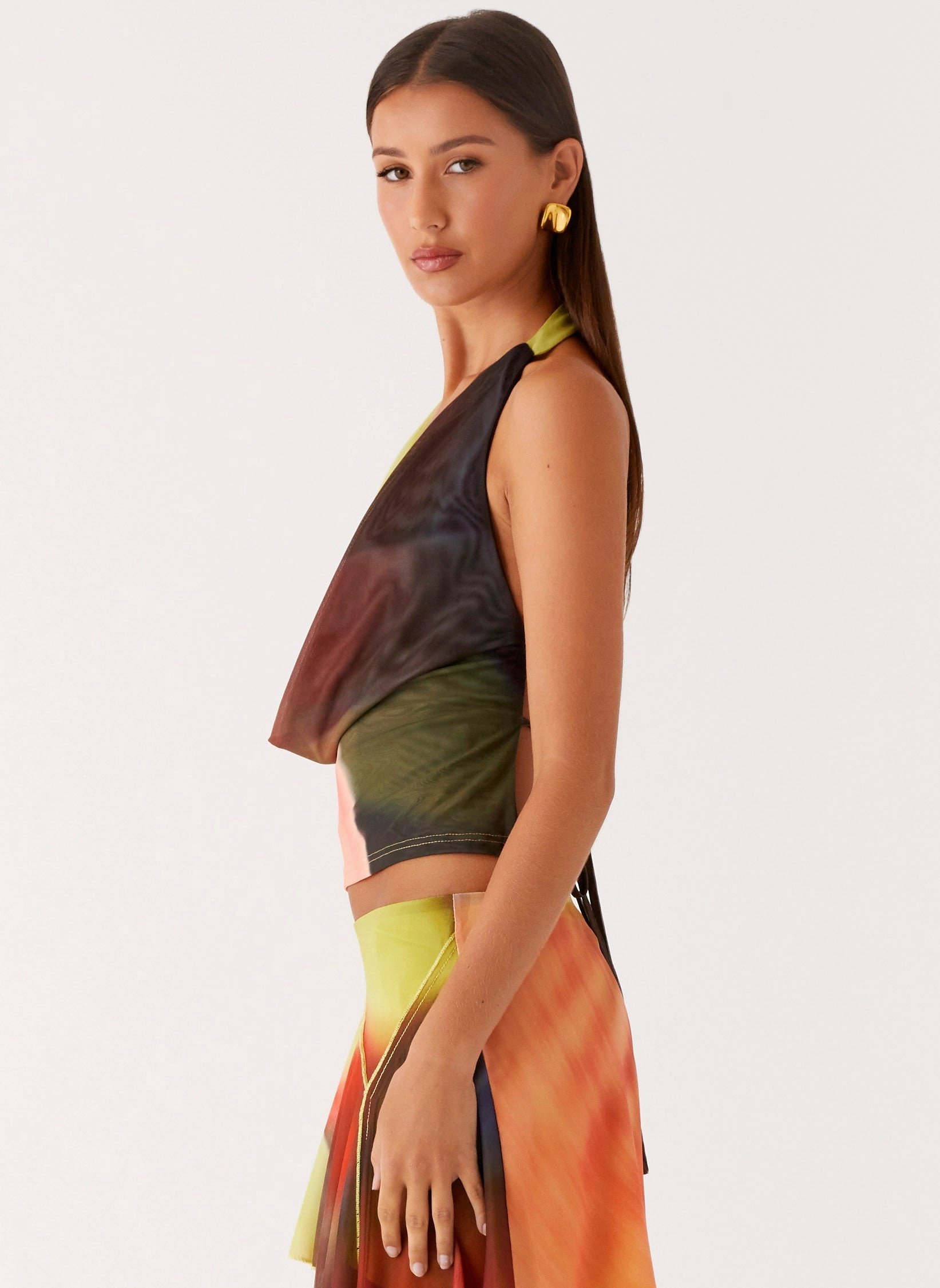 Lustra Cowl Top - Moody Floral Non Irritating Seams Reflective Safety Accents