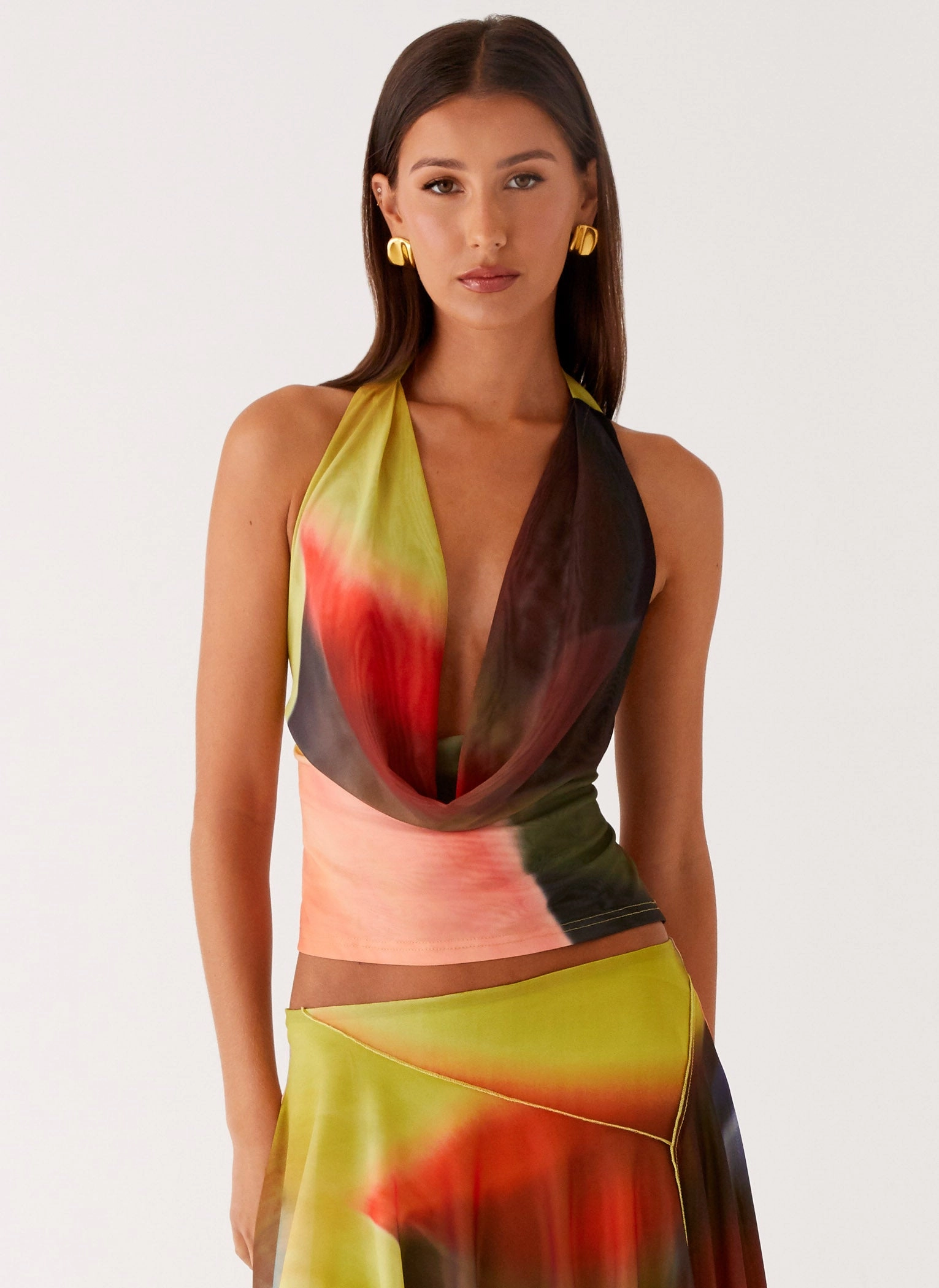 Quick Release Fasteners Casual dress Lustra Cowl Top - Moody Floral