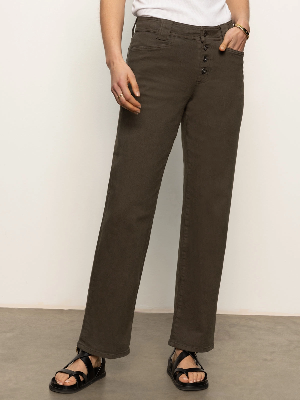 LatticeKnit LayeredNeckline Luna Cuffed Standard Rise Jeans Kalamata