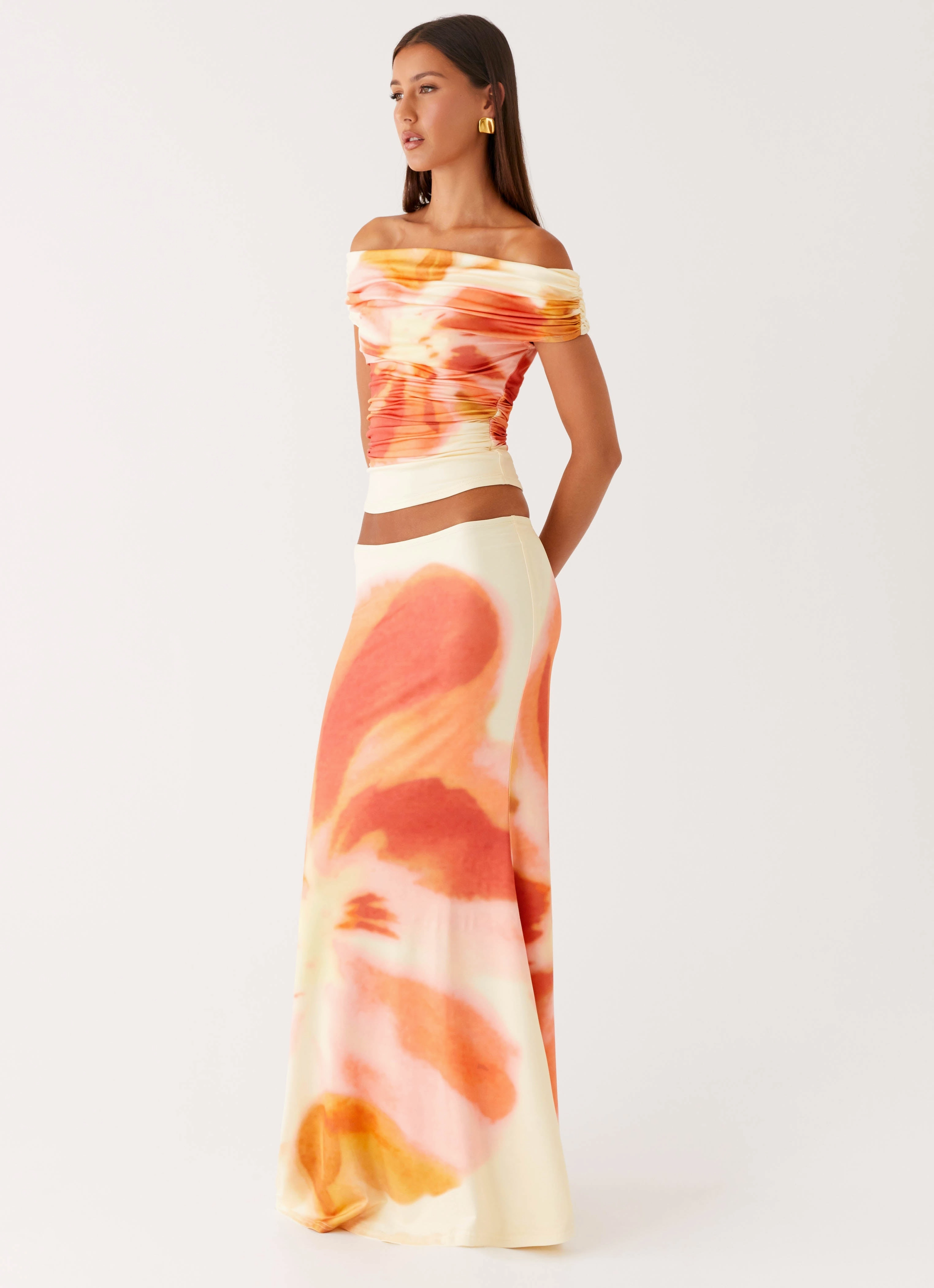 Weekend Vibes Moka Maxi Skirt - Mimosa Blossom