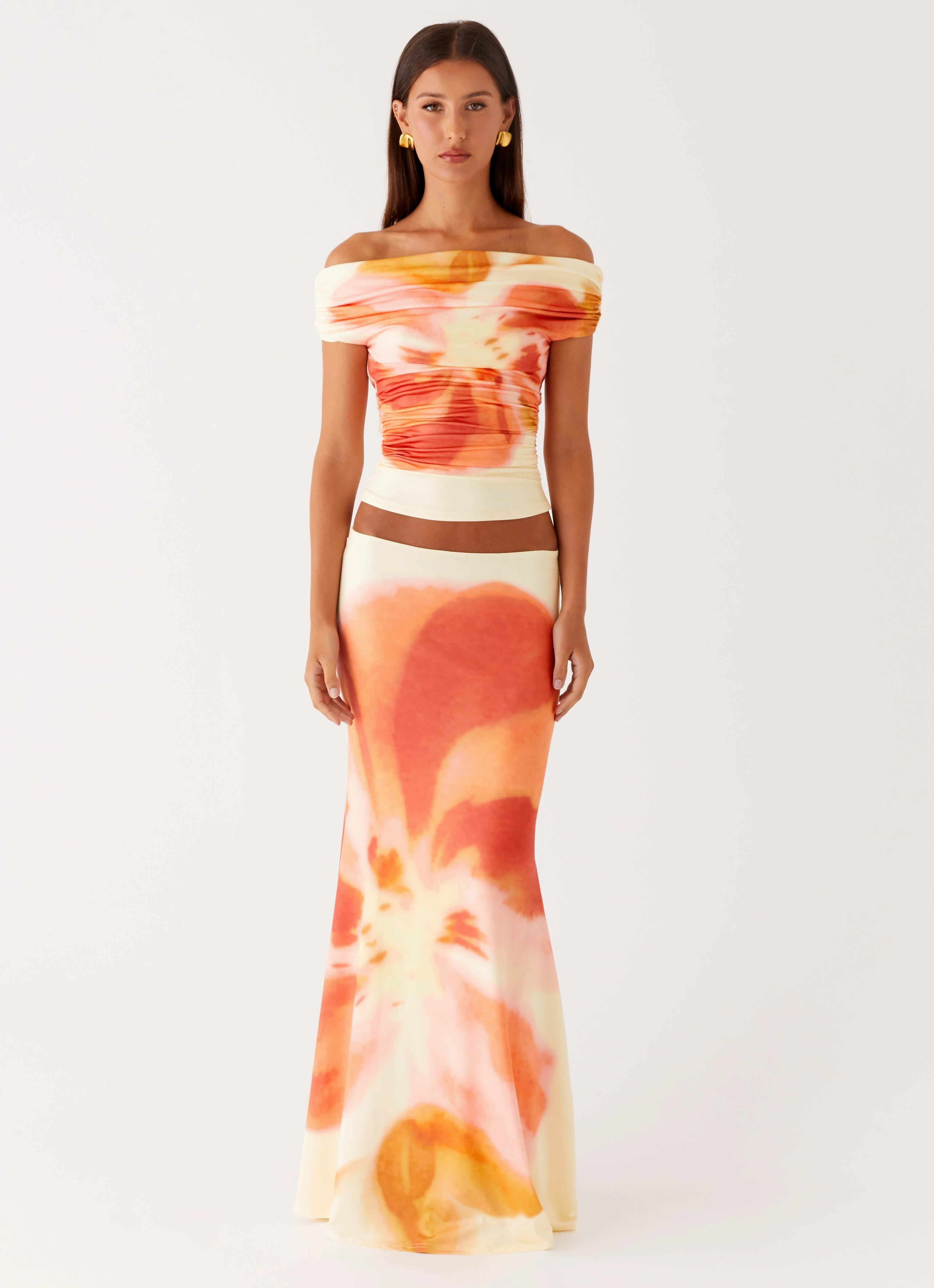 Limited Edition Unique Feature Moka Maxi Skirt - Mimosa Blossom