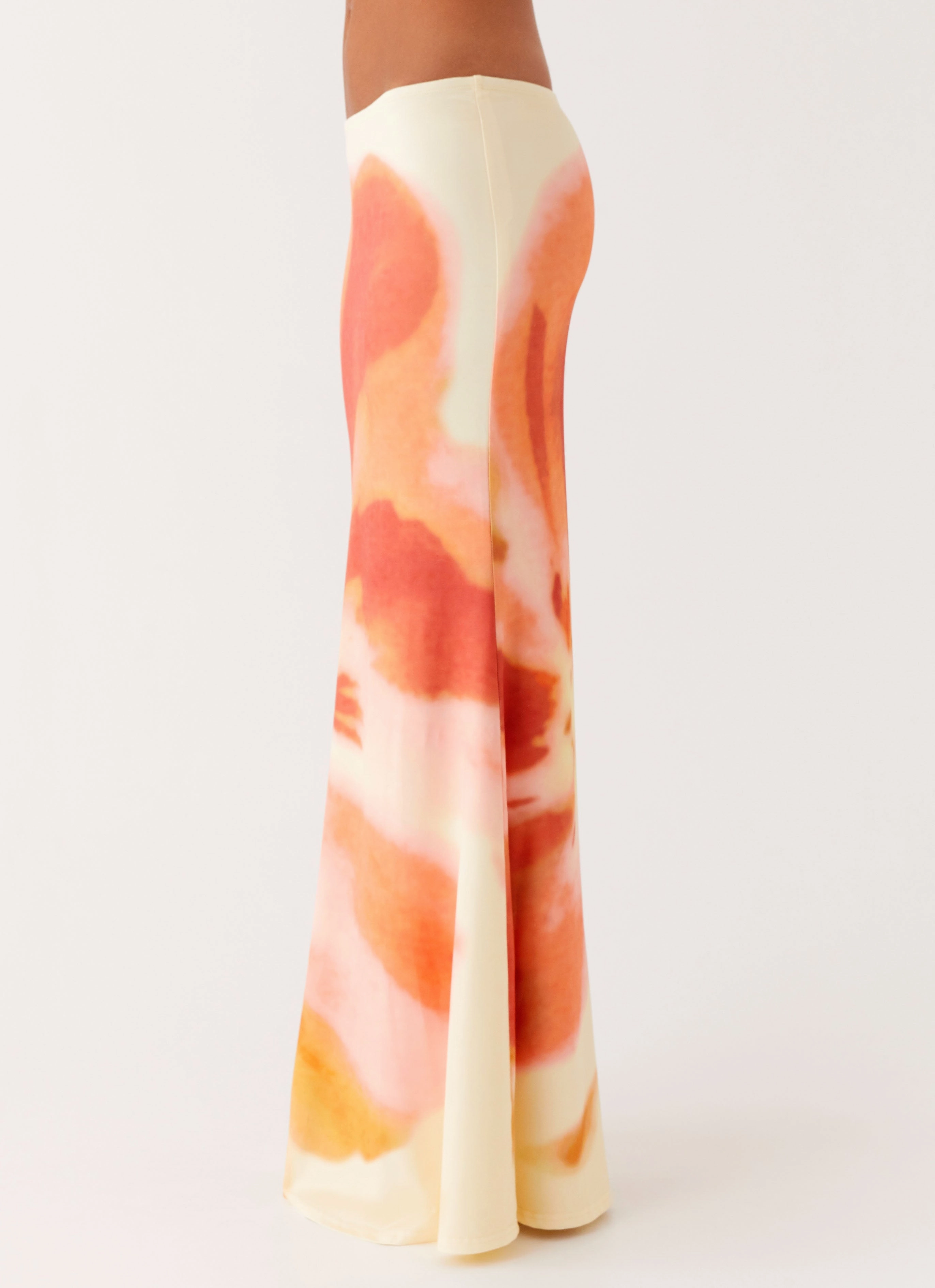 Twist Front Design Moka Maxi Skirt - Mimosa Blossom