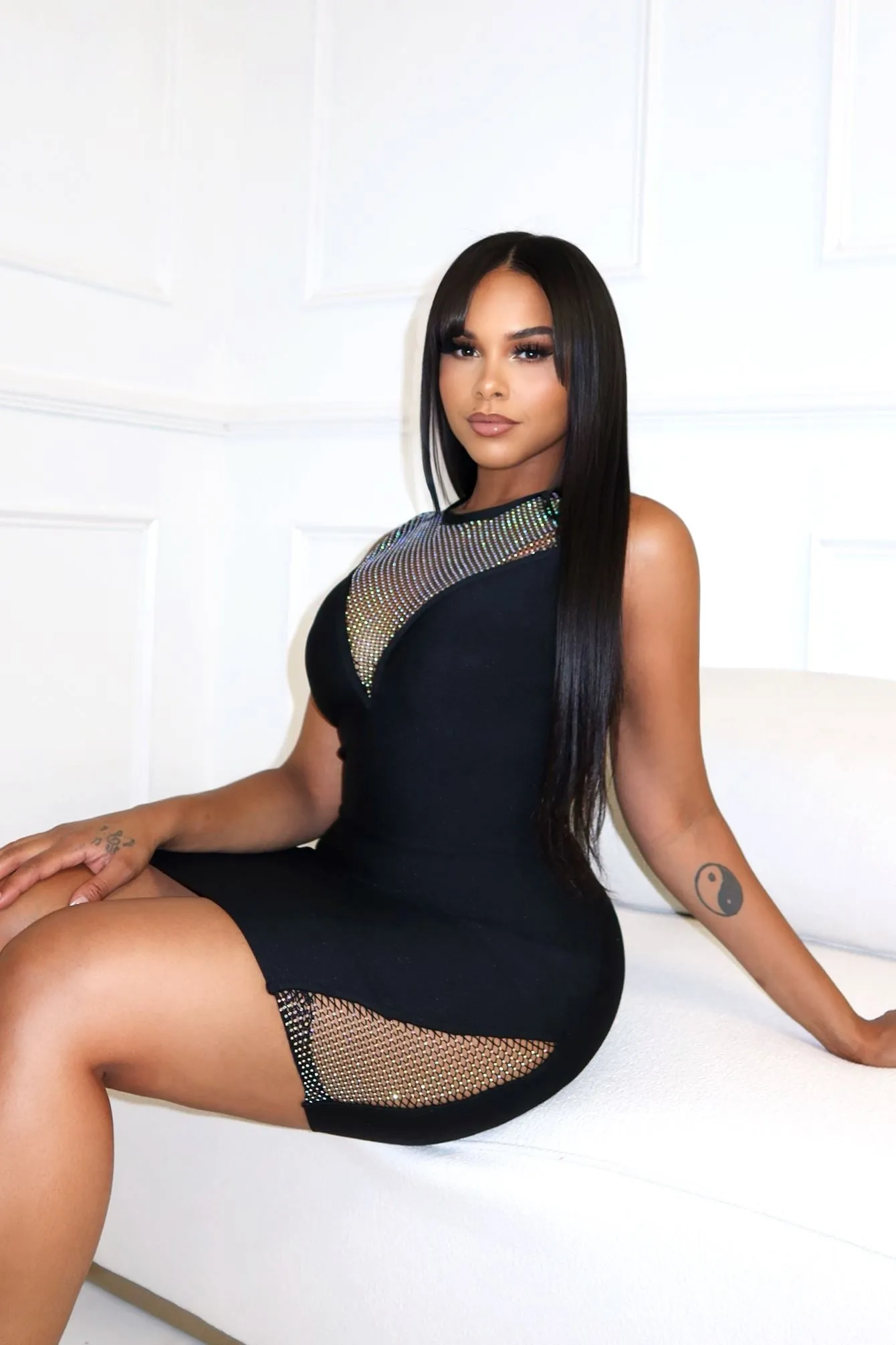 Moment Bandage Rhinestone Mini Dress Smart touch