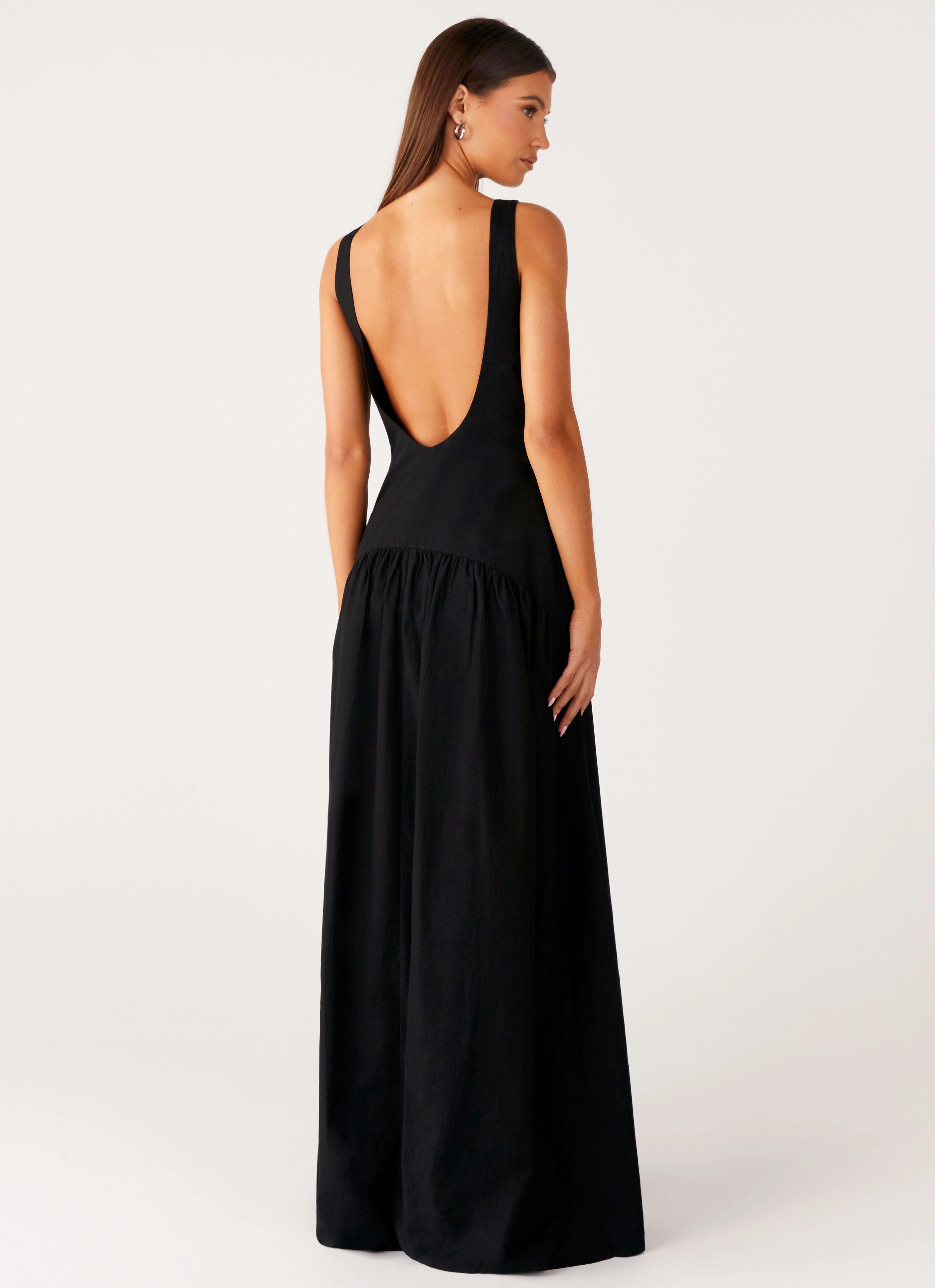 Morena Maxi Dress - Black Smooth-Finish