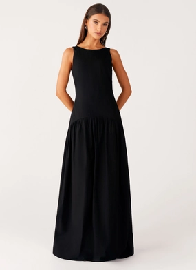 Morena Maxi Dress - Black Mood Booster Cool Texture