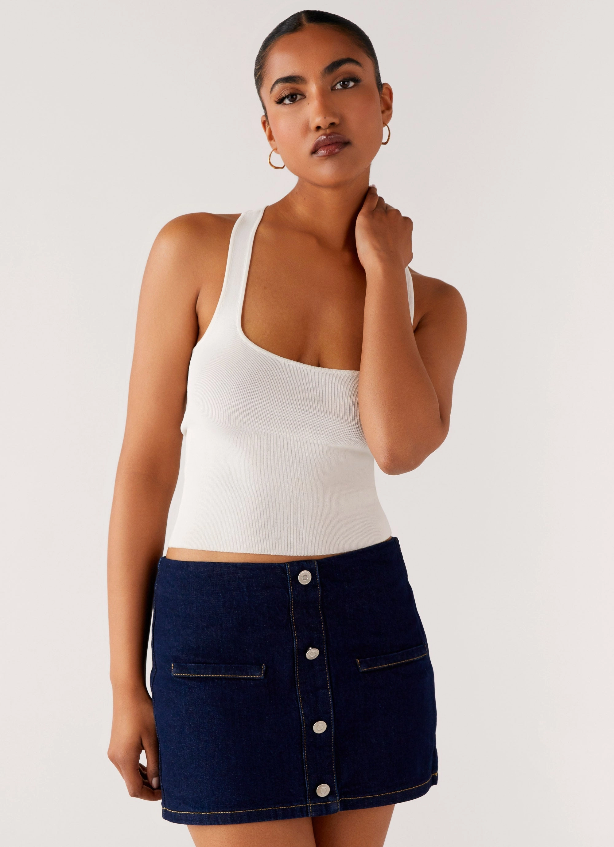 Morrison Denim Mini Skirt - Indigo Limited Quantity Minimal Style