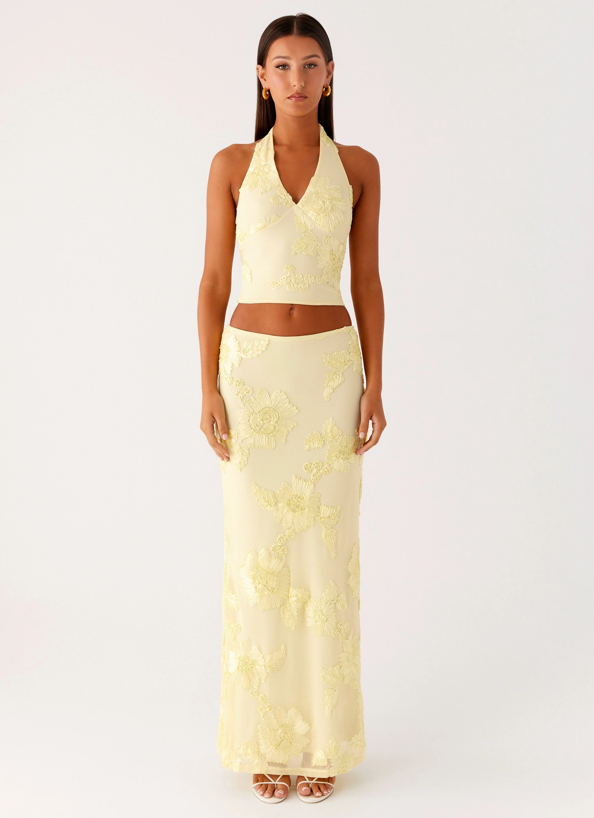 Moisture wicking Skinny Fit Radiate Maxi Skirt - Yellow