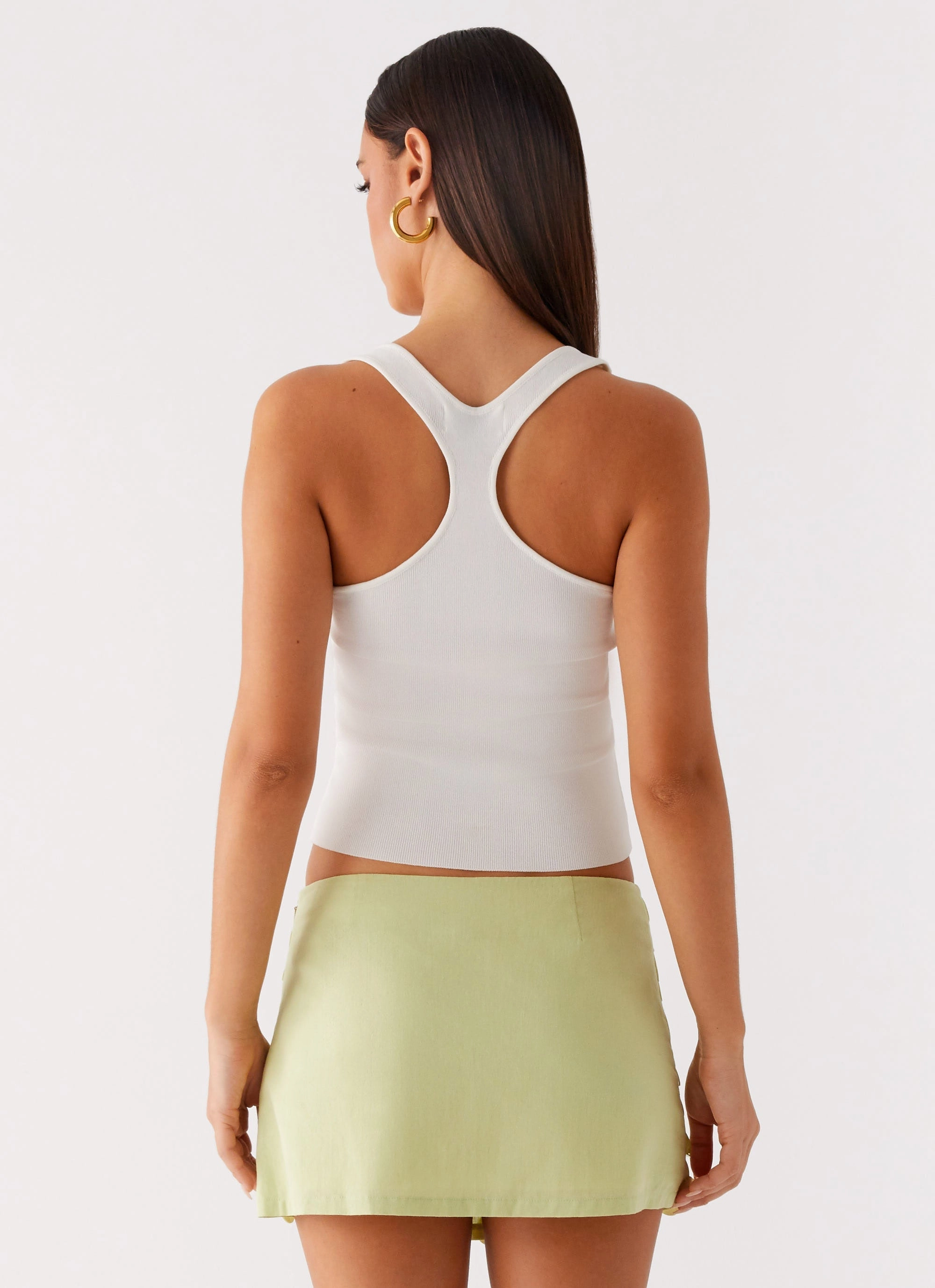 Twist Front Seasonal special Movie Star Mini Skirt - Lime Green