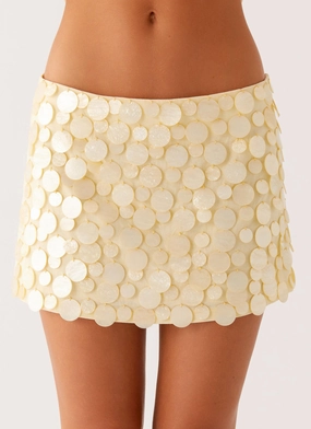 Movie Star Mini Skirt - Yellow Smart Edge High Waist